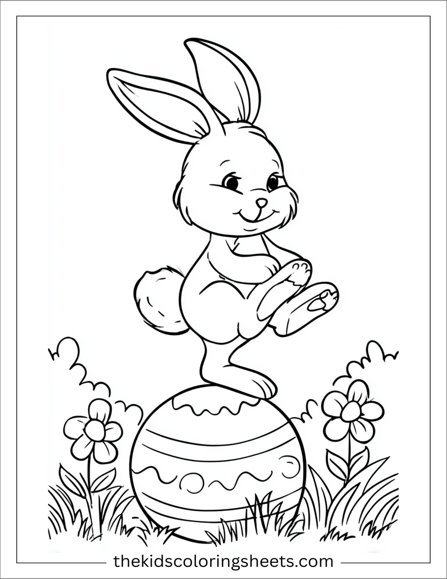 Easter Bunny balancing on egg