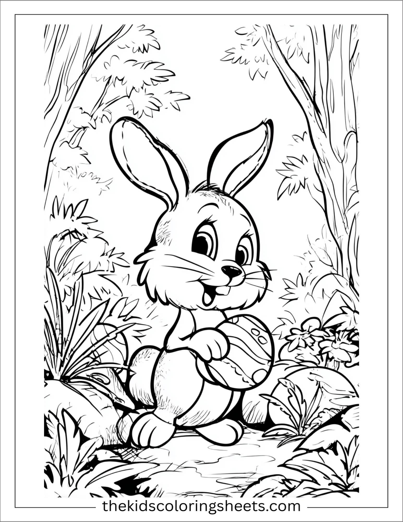 Easter Bunny hiding eggs