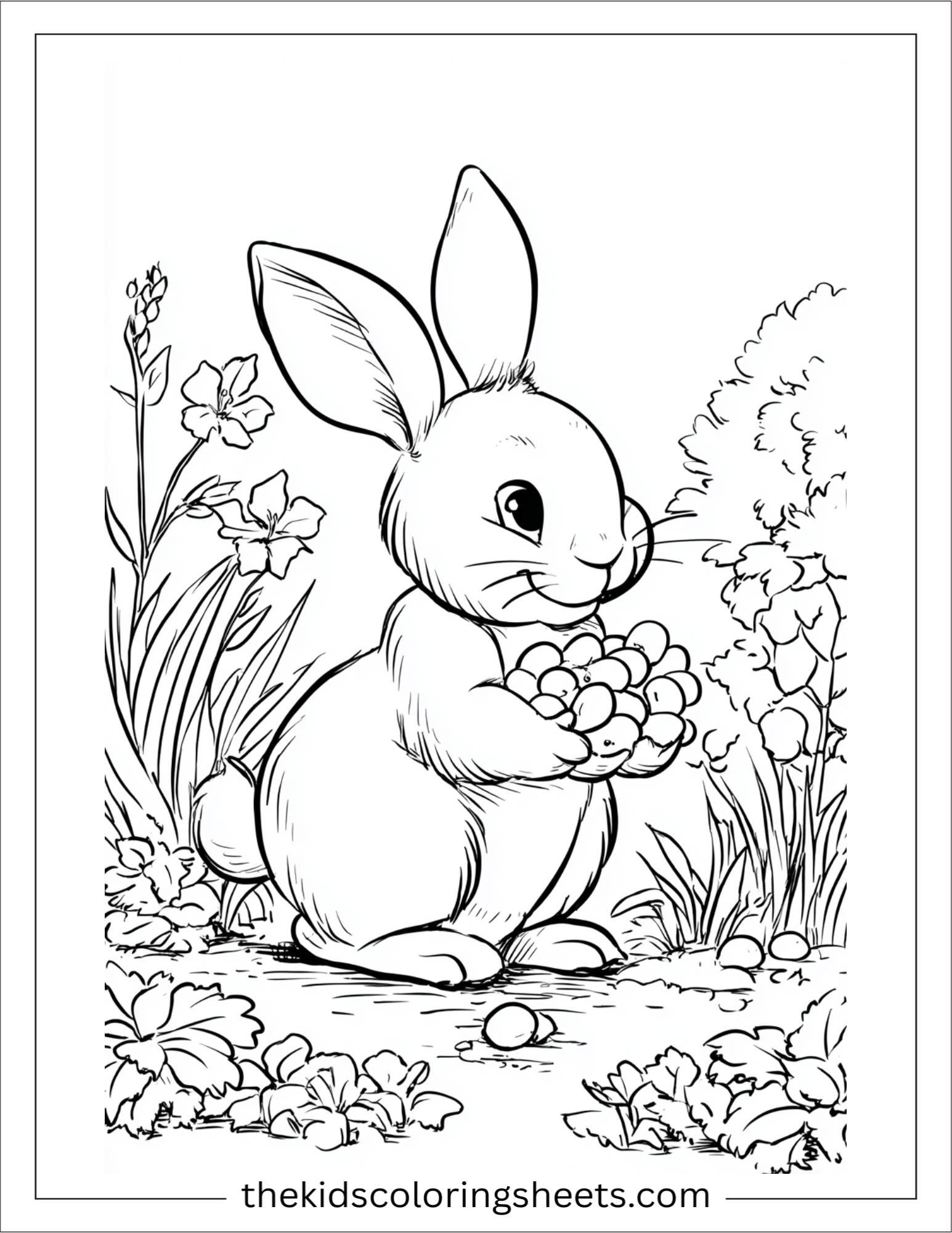 Easter Bunny holding jellybeans