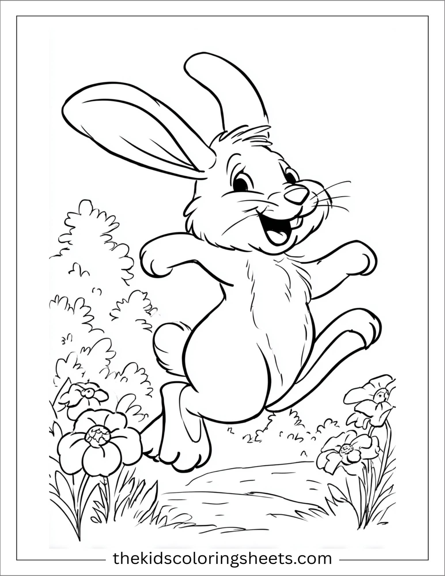 Easter Bunny jumping joyfully