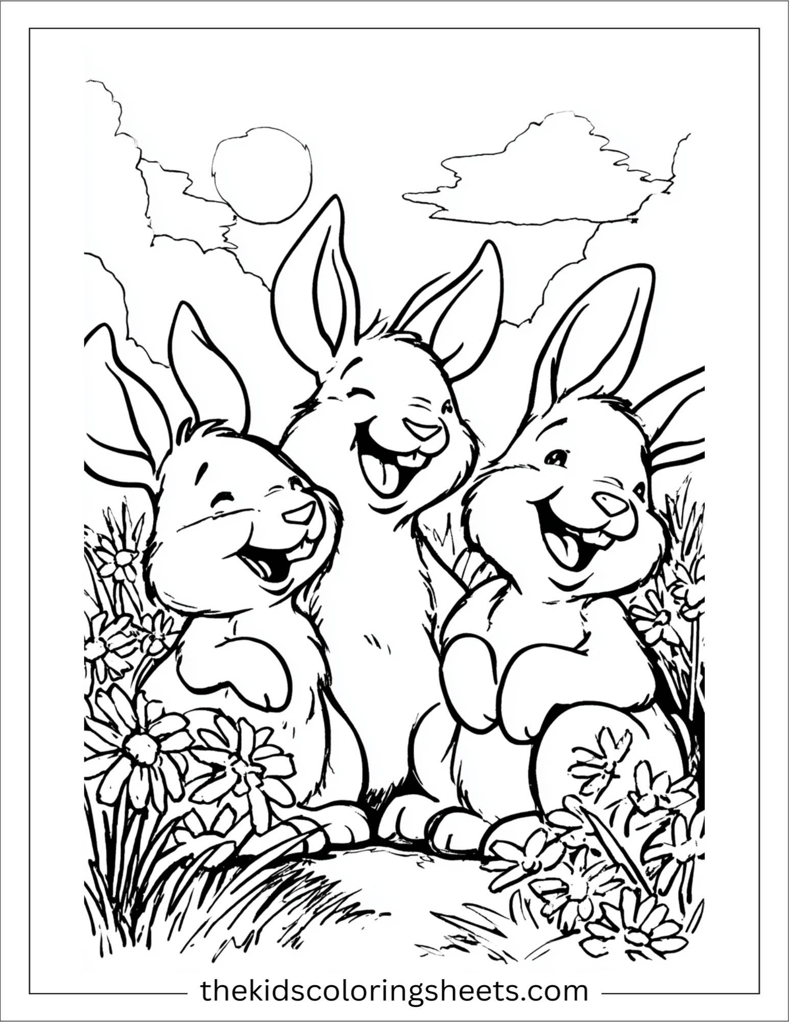 Easter Bunny laughing with friends