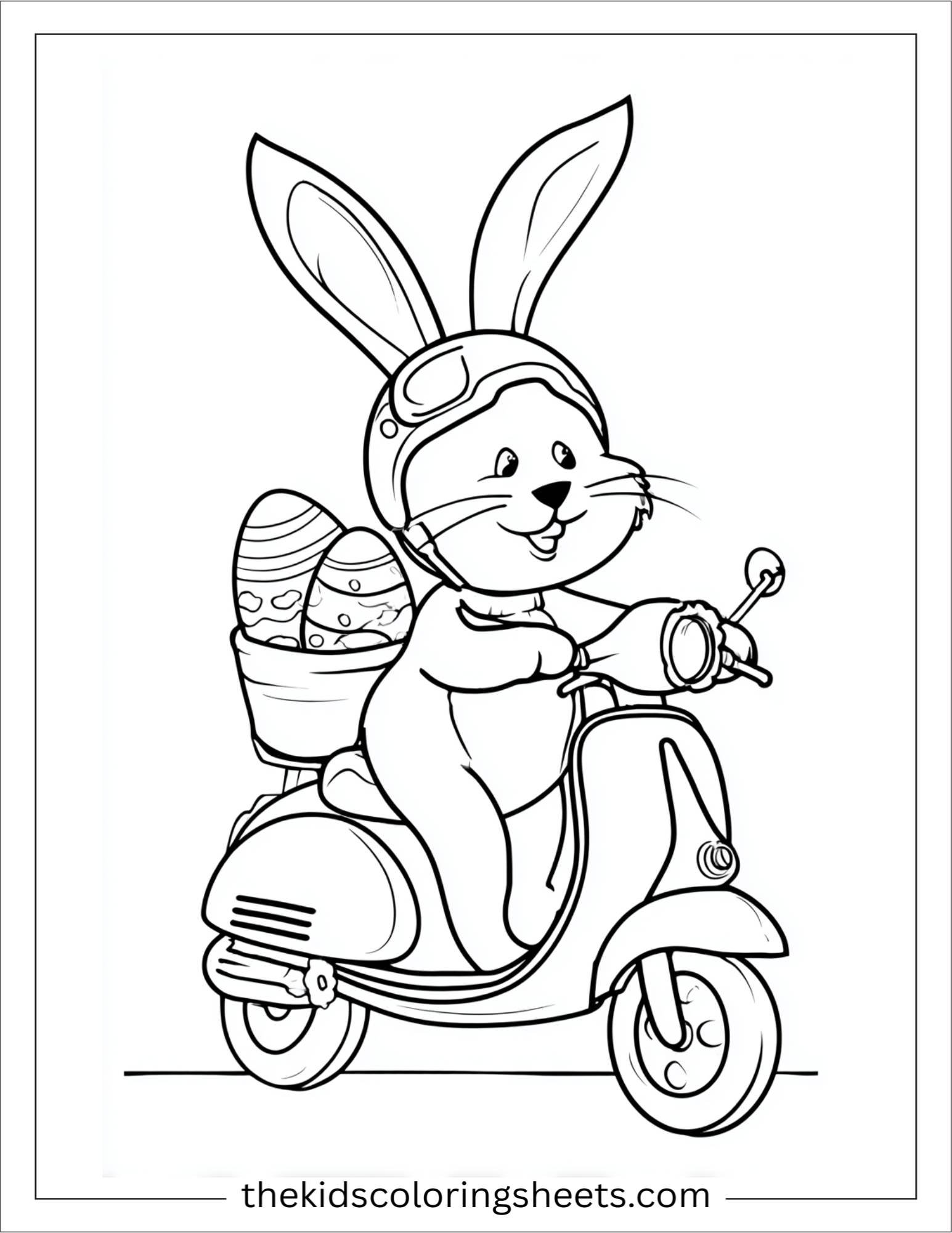 Easter Bunny riding a scooter