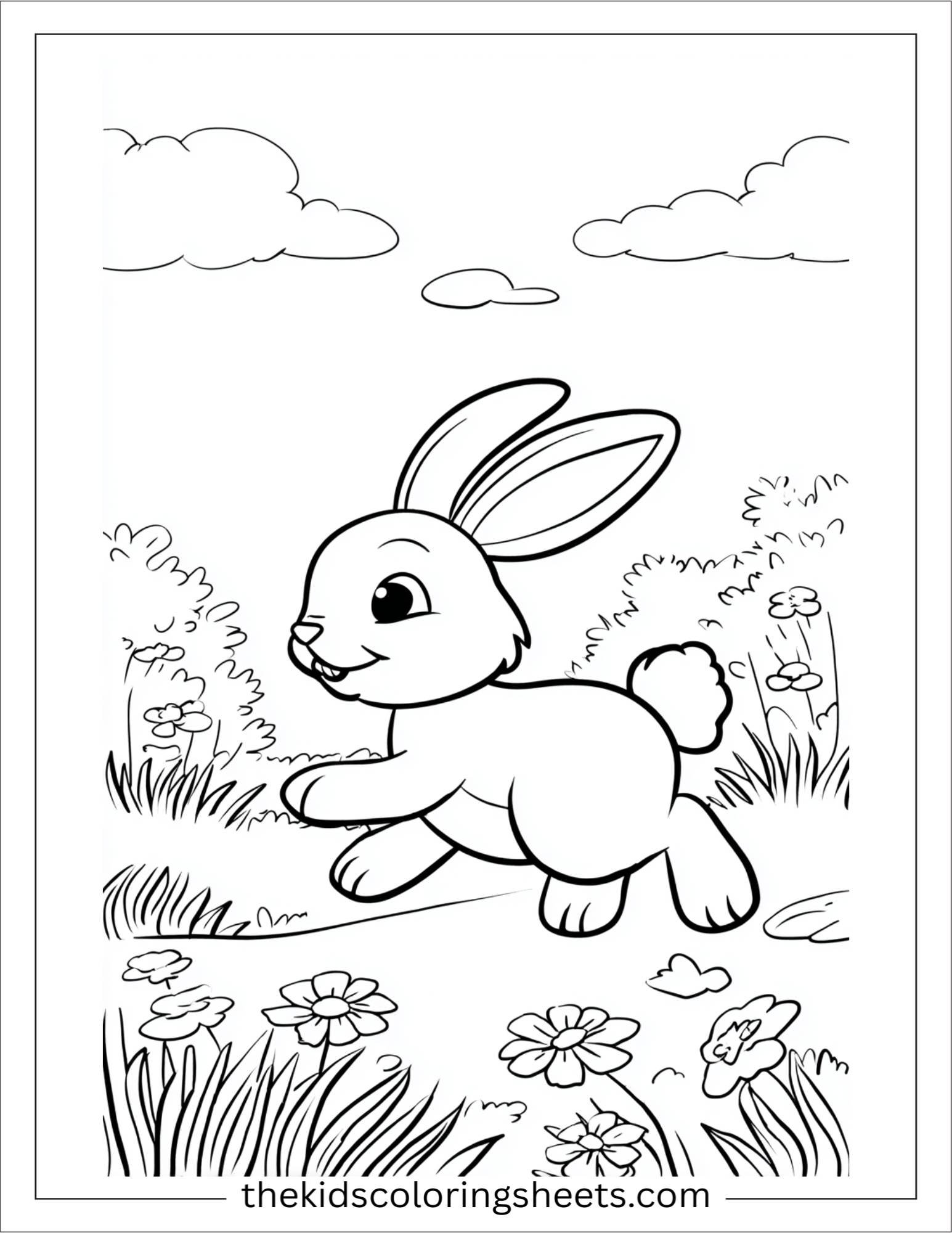 Easter Bunny running playfully