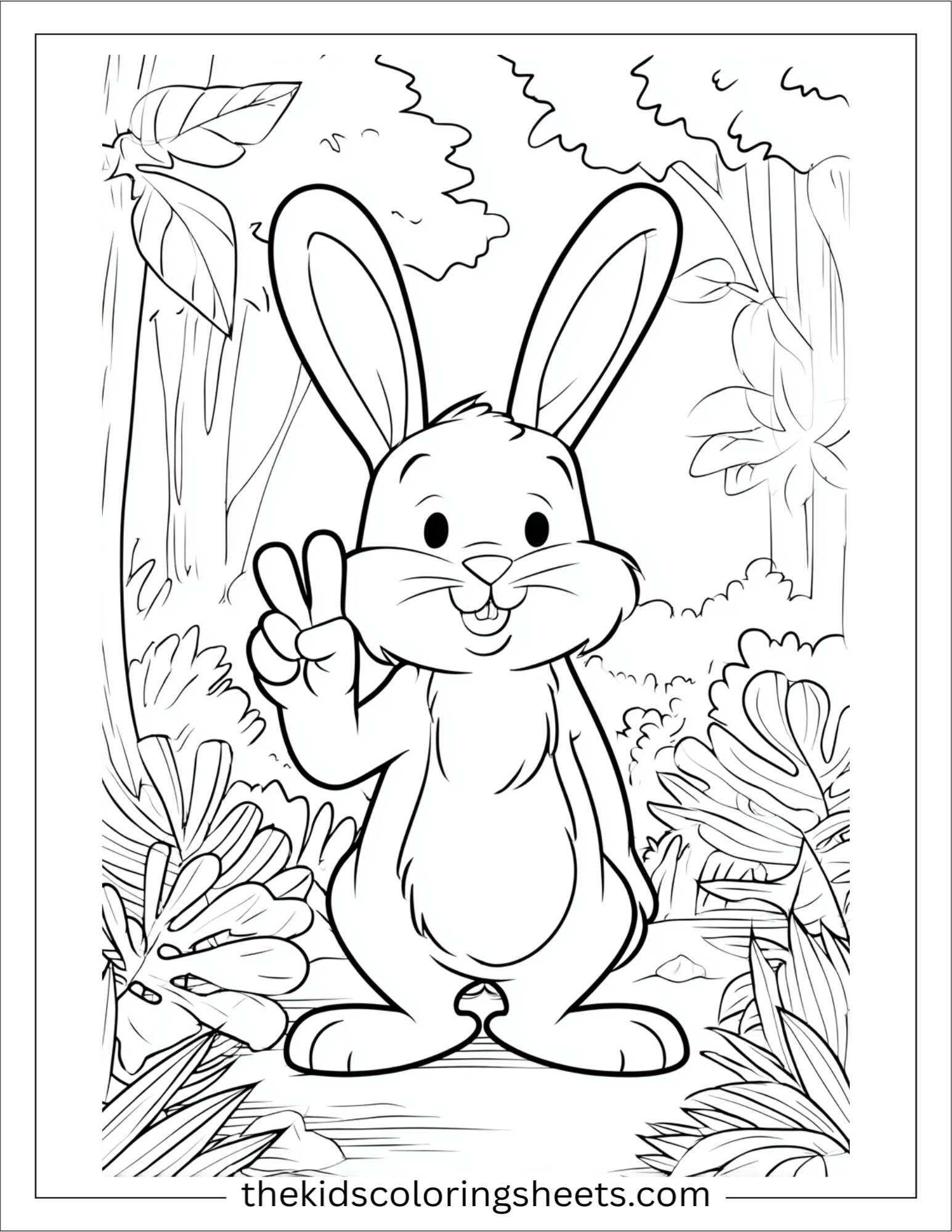 Easter Bunny showing peace sign