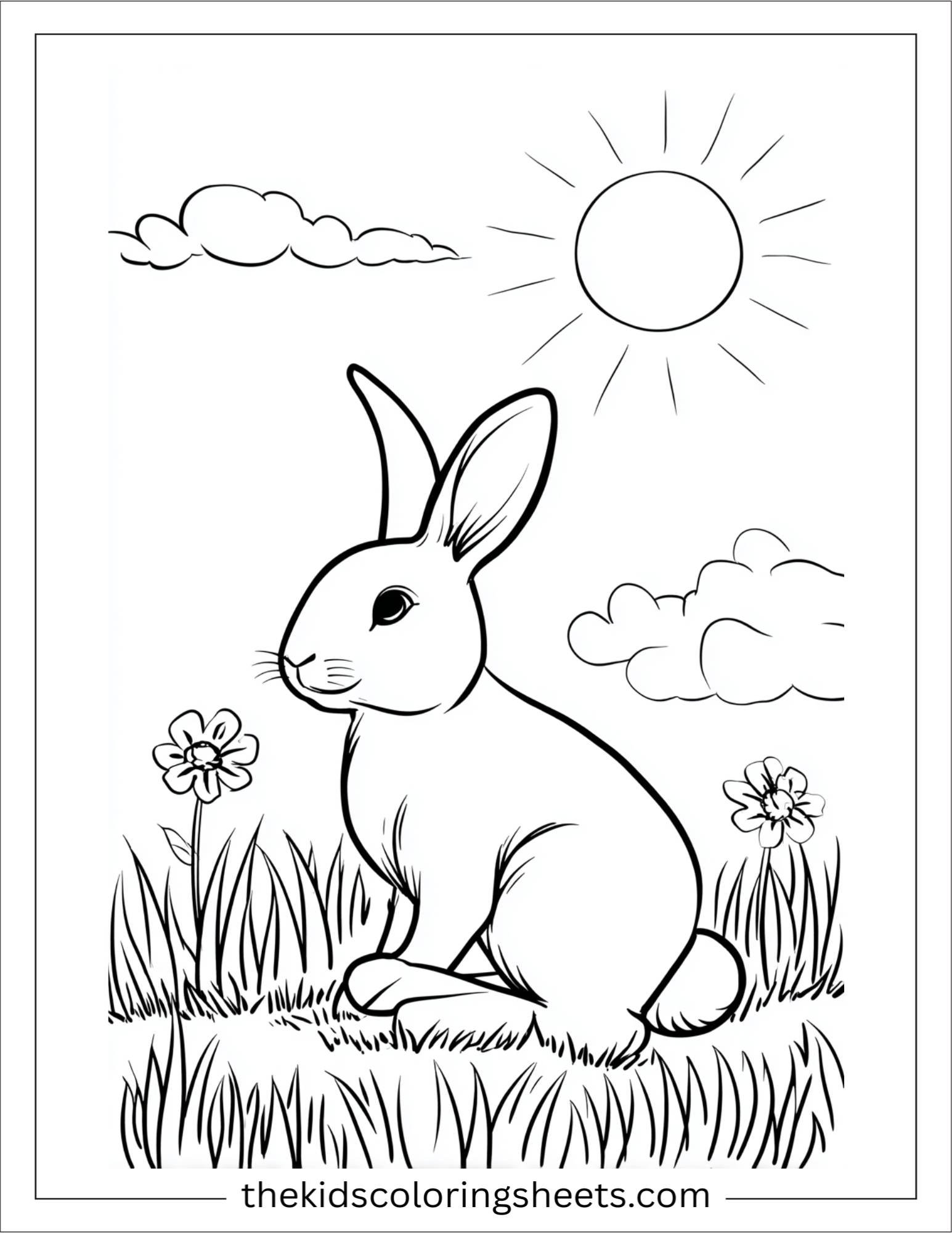 Easter Bunny sitting in grass