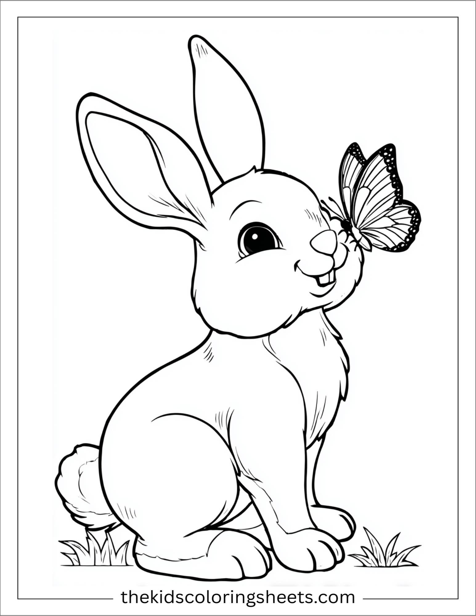 Easter Bunny with butterfly on nose
