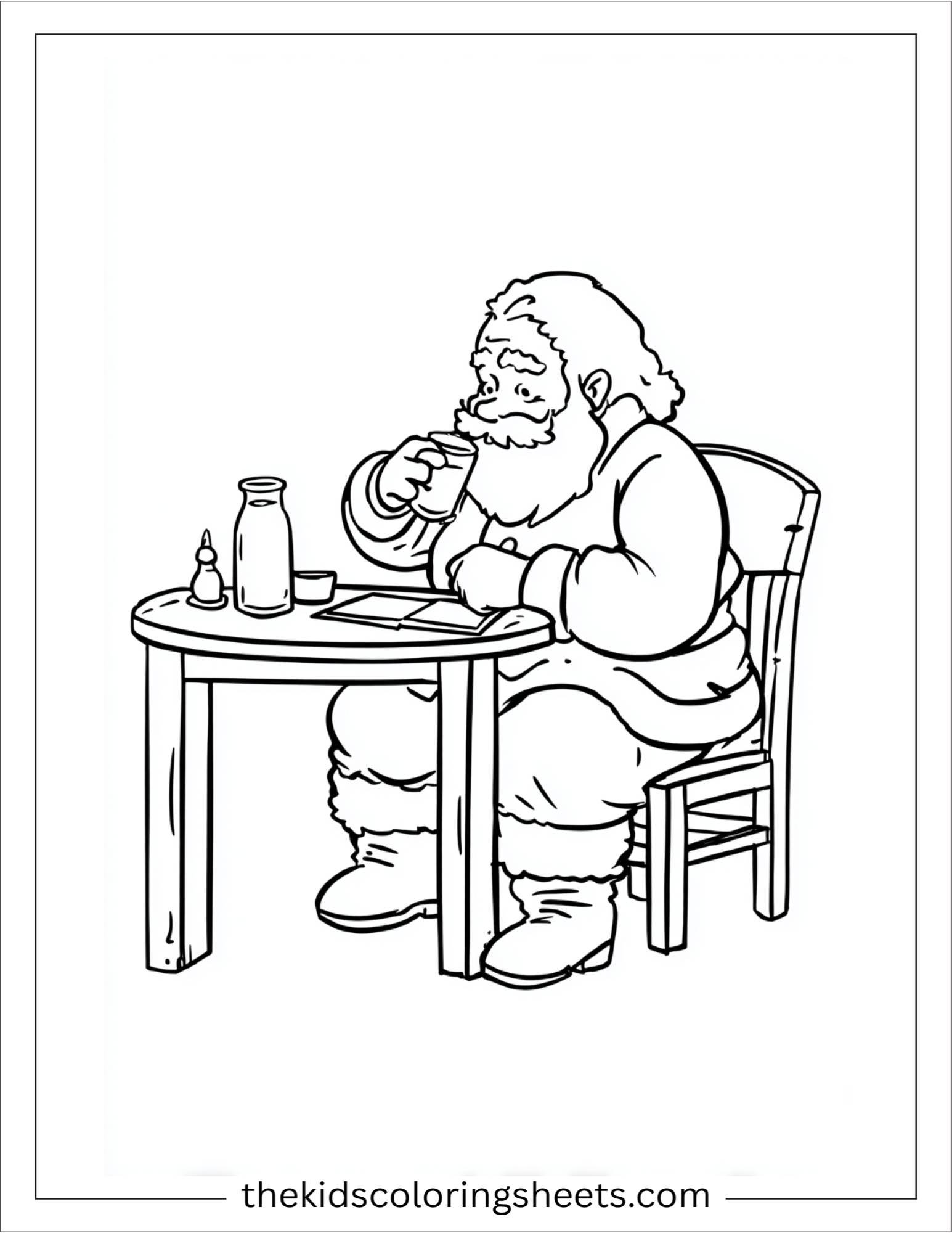 Santa Claus drinking milk