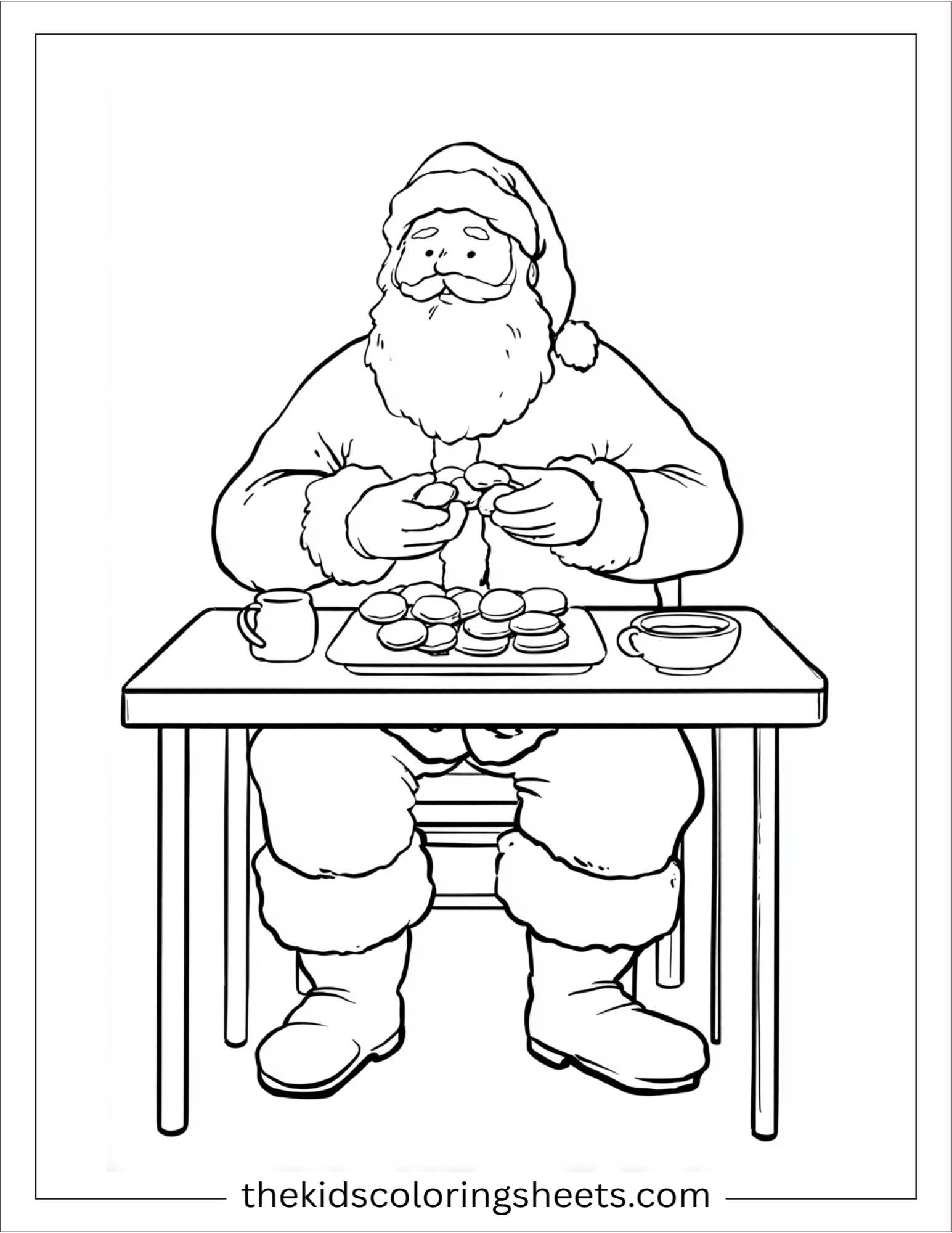 Santa Claus eating cookies