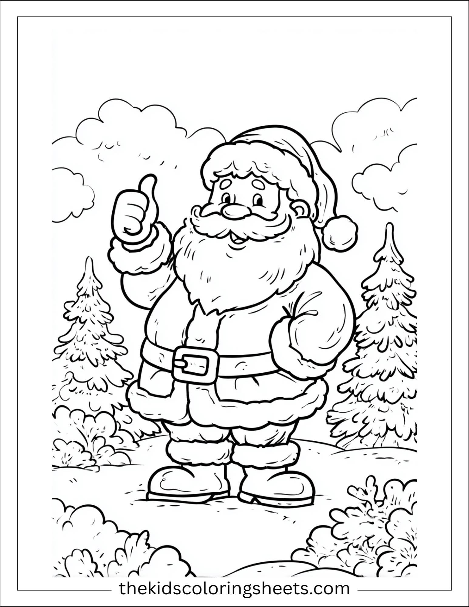 Santa Claus giving a thumbs up
