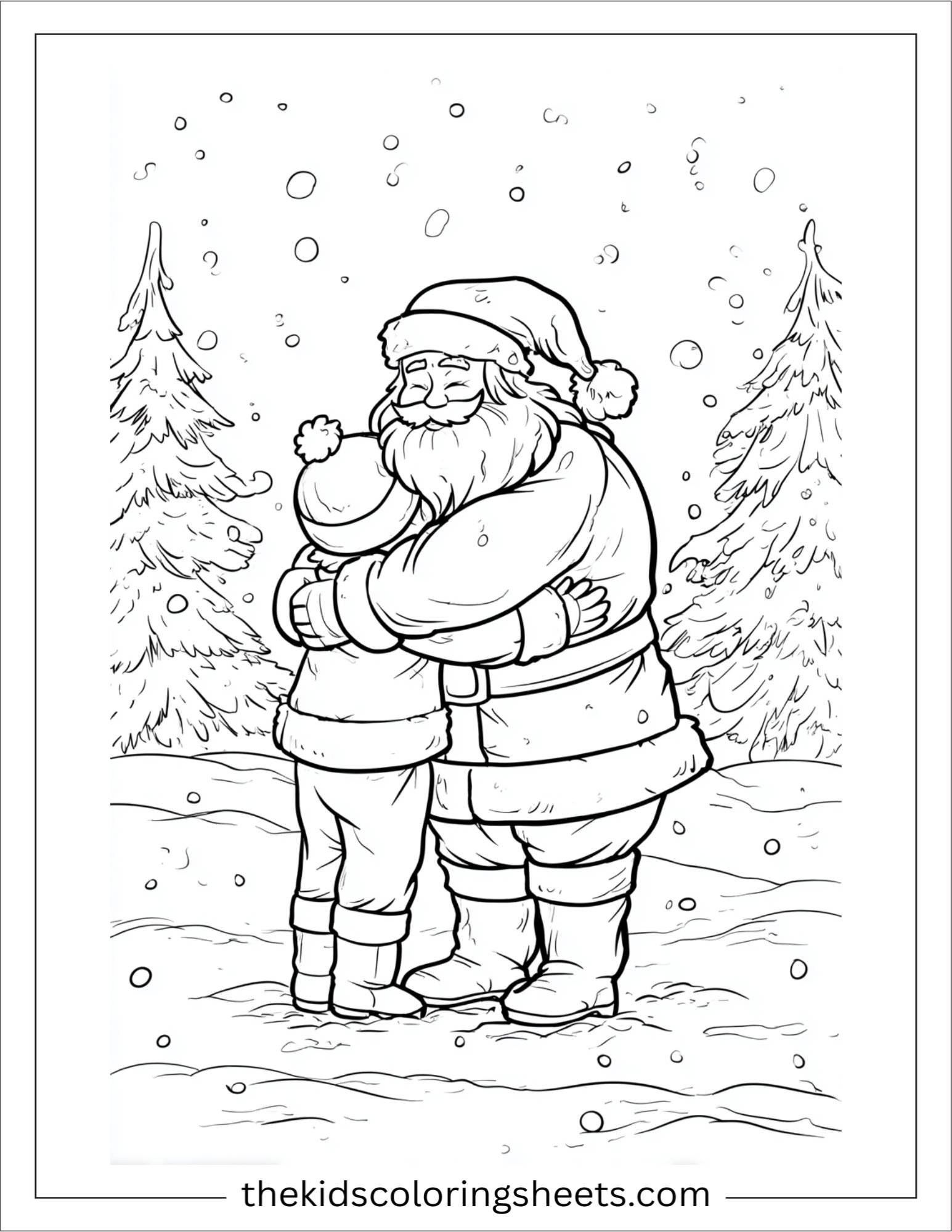 Santa Claus hugging a child
