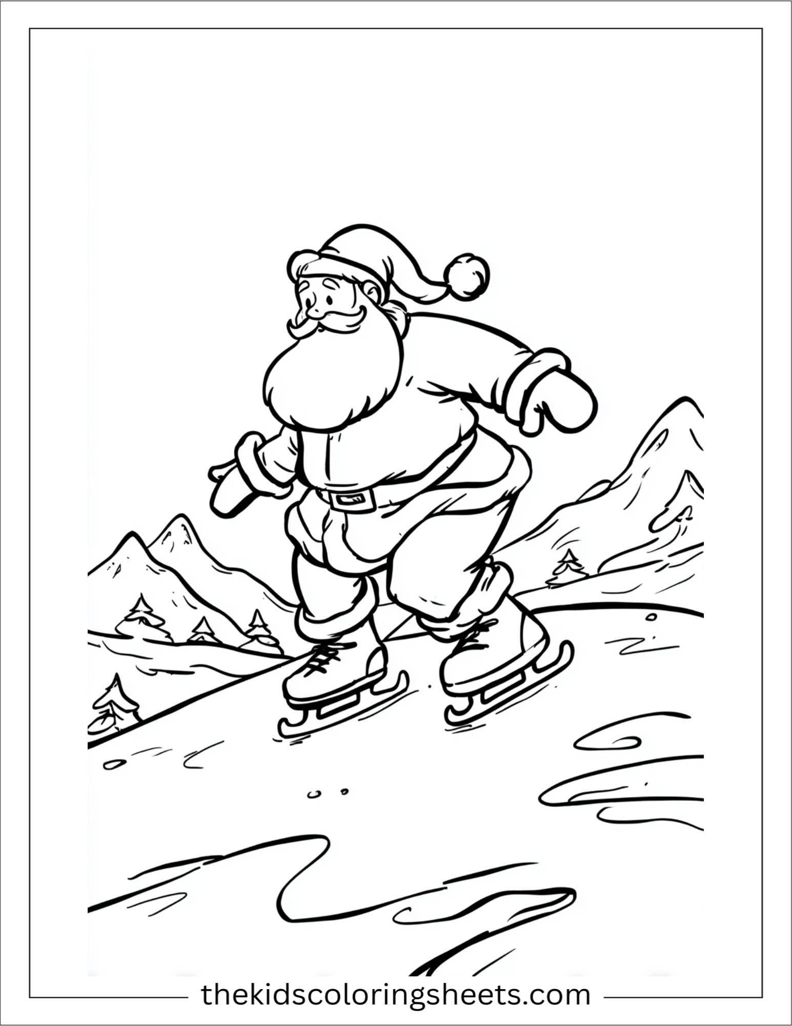 Santa Claus ice skating