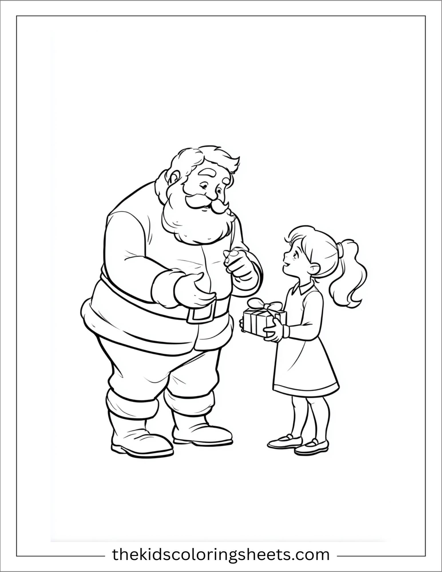 Santa Claus opening gift