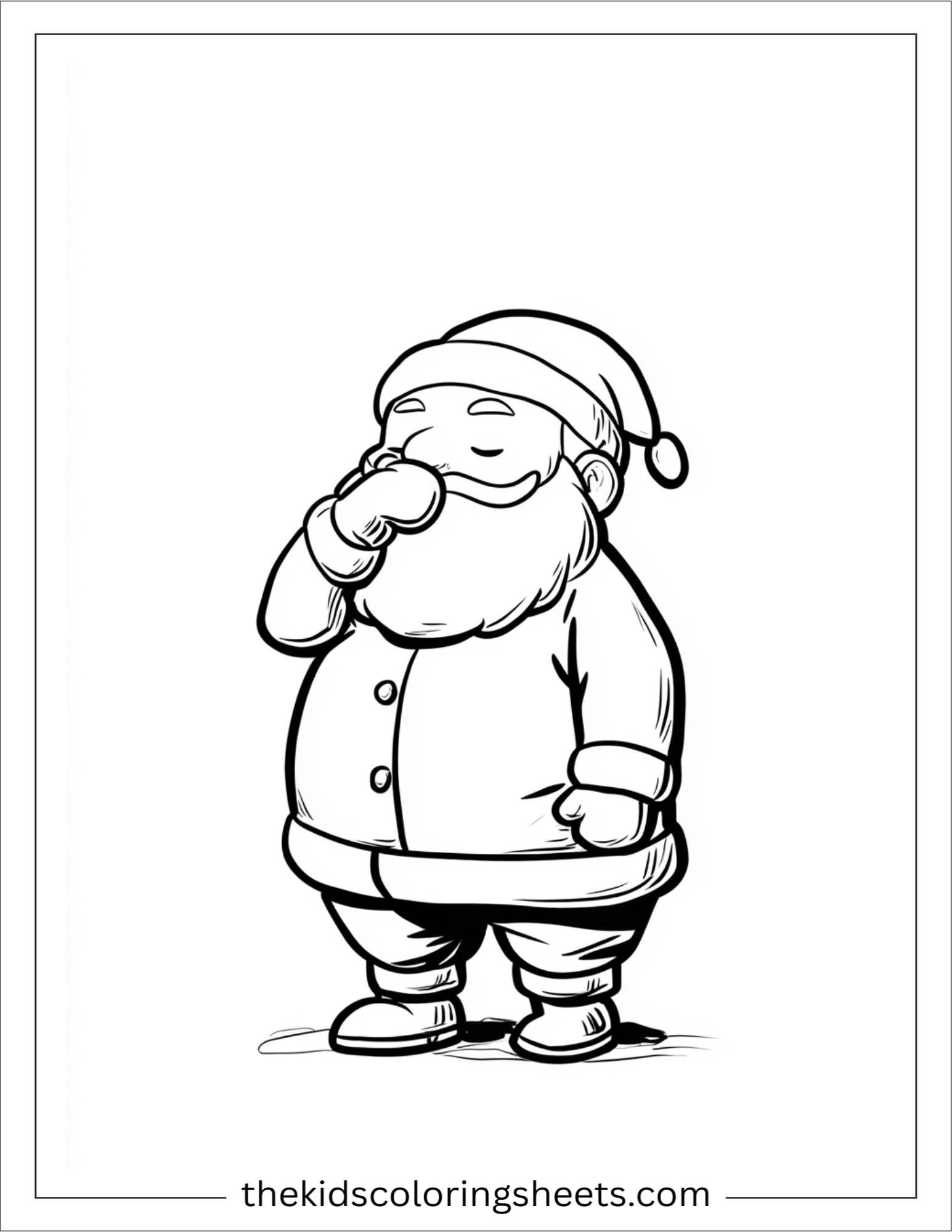 Santa Claus sneezing cutely