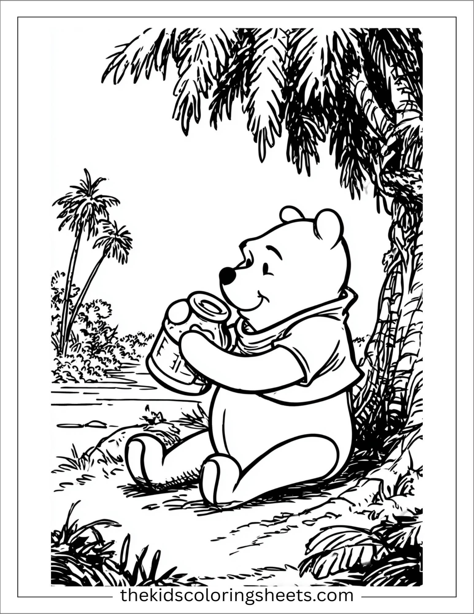 The Bear eating honey