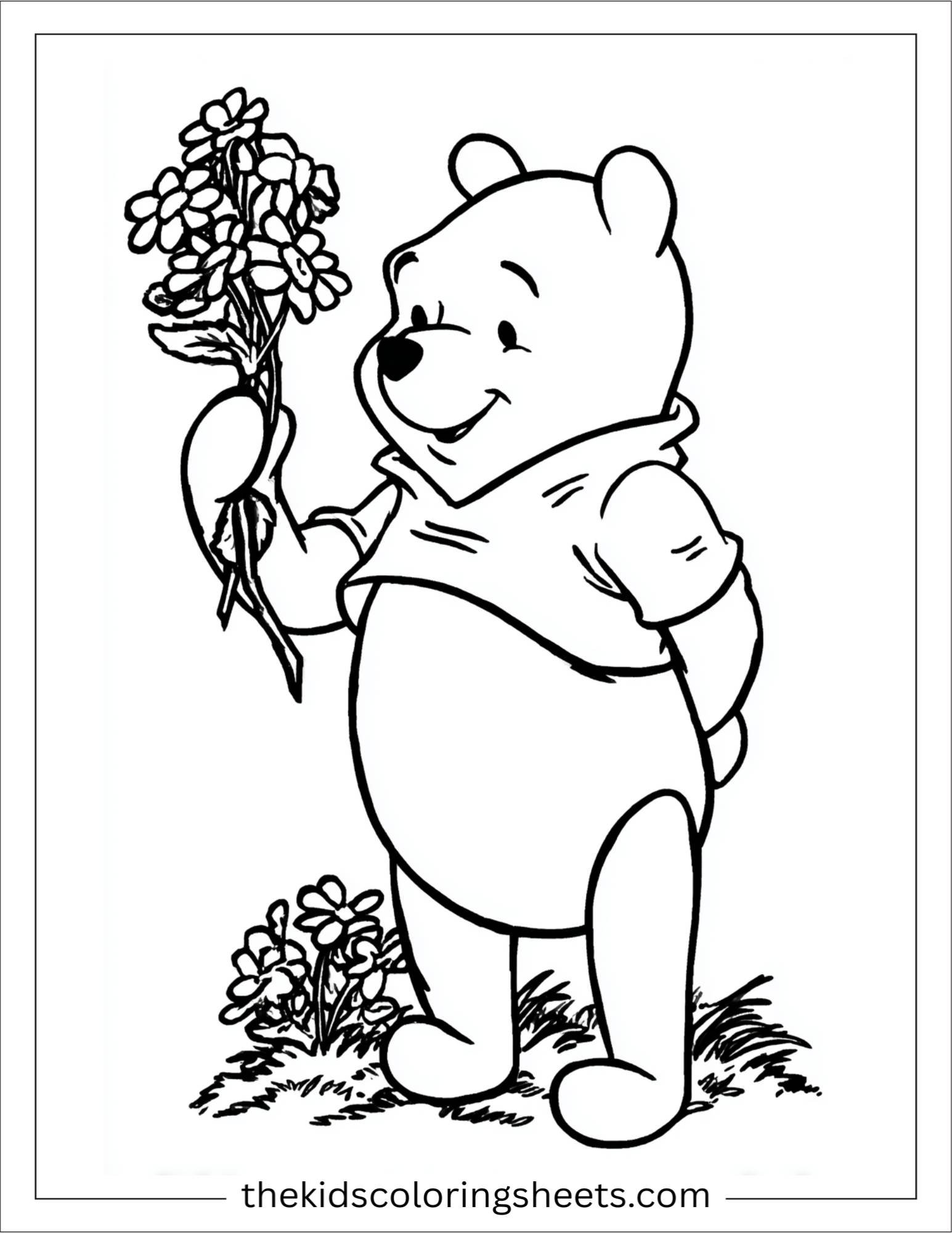 The Bear holding flower