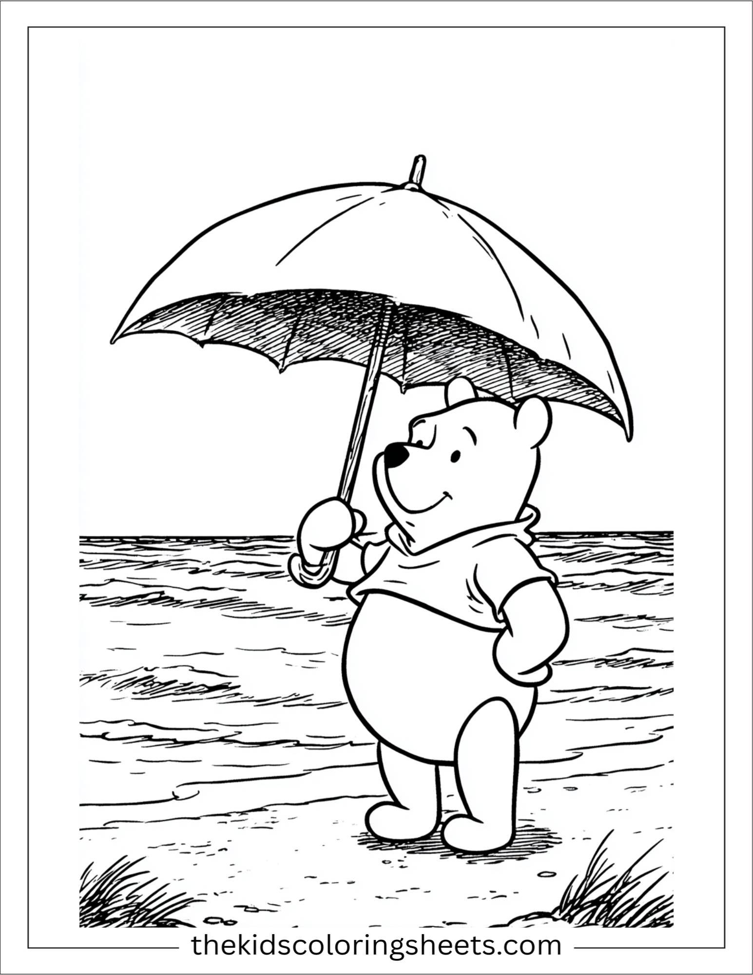 The Bear holding umbrella