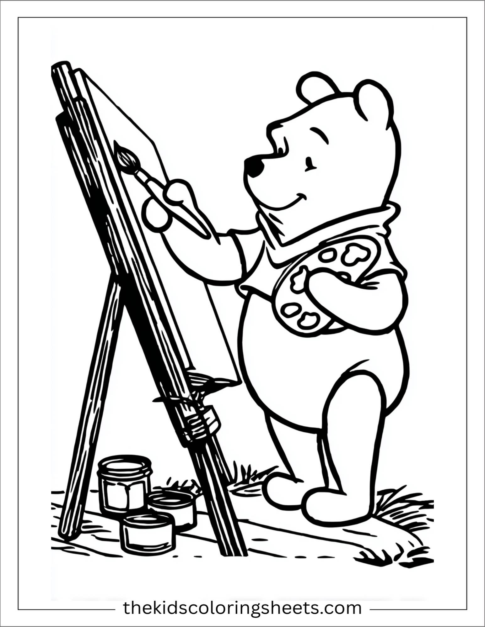 The Bear painting with brush