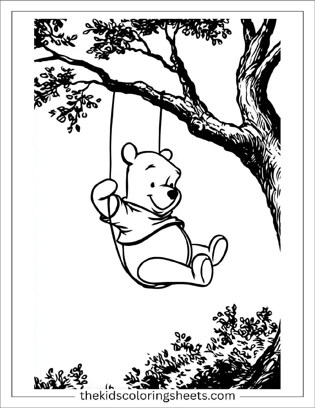 The Bear swinging on branch