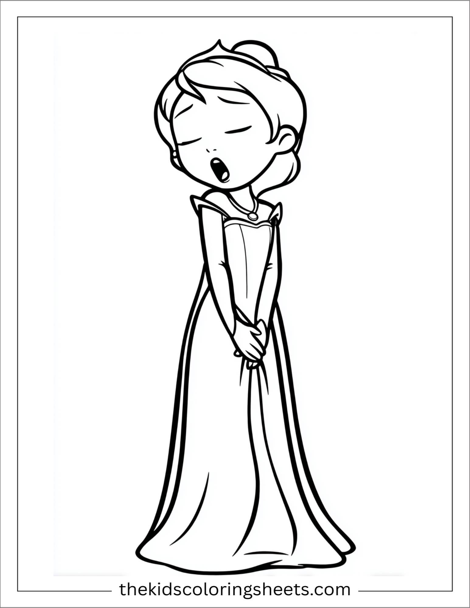 The Princess yawning