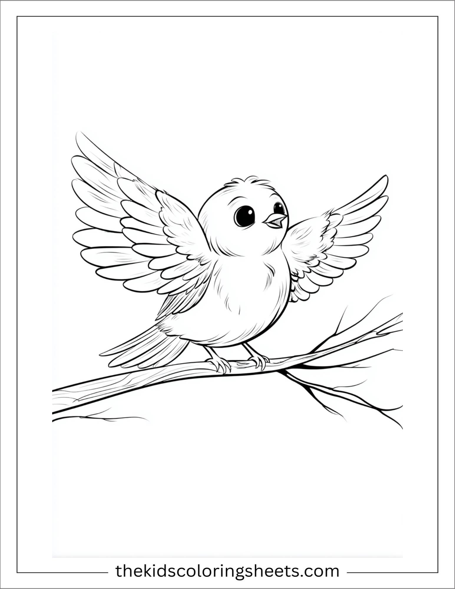 Bird spreading wings