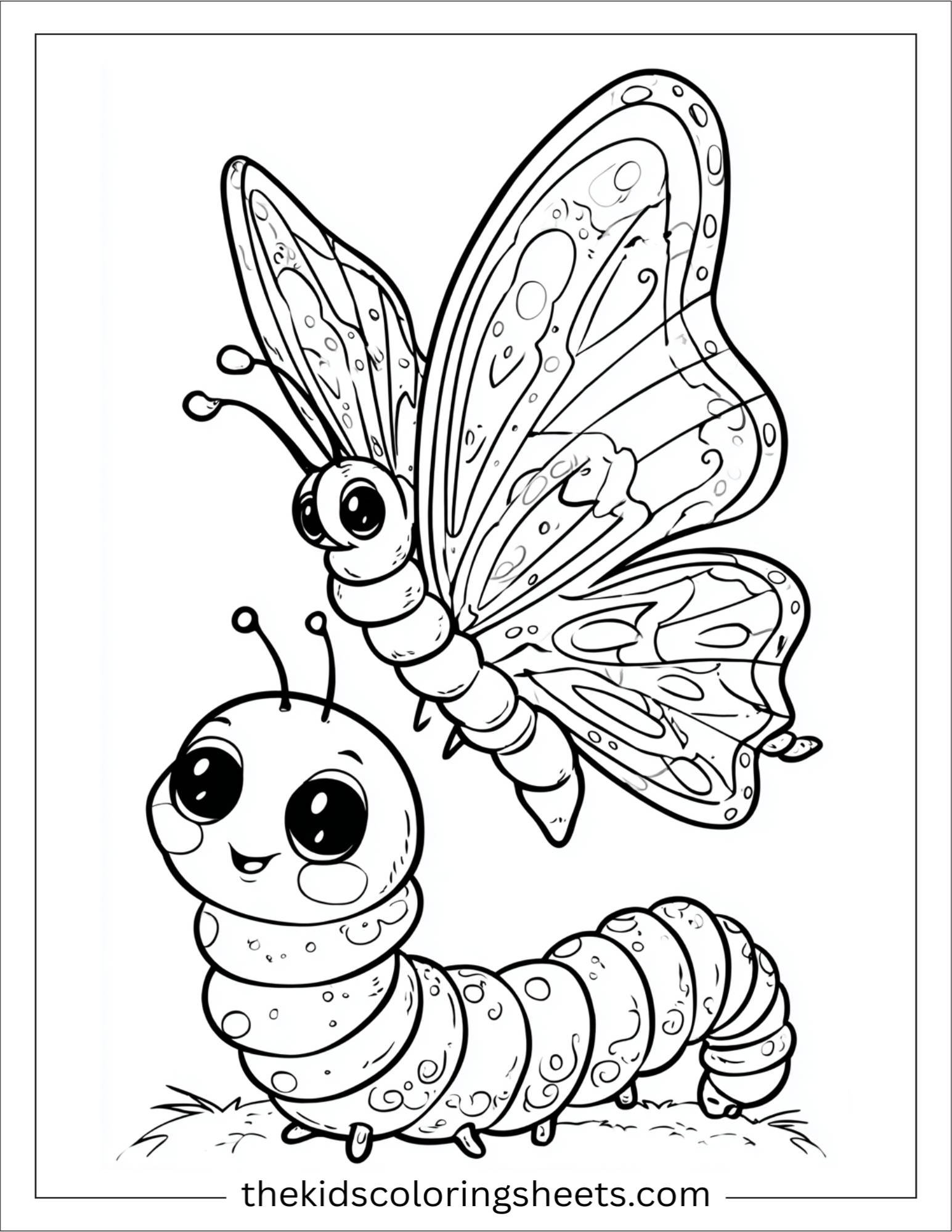 Butterfly and a caterpillar