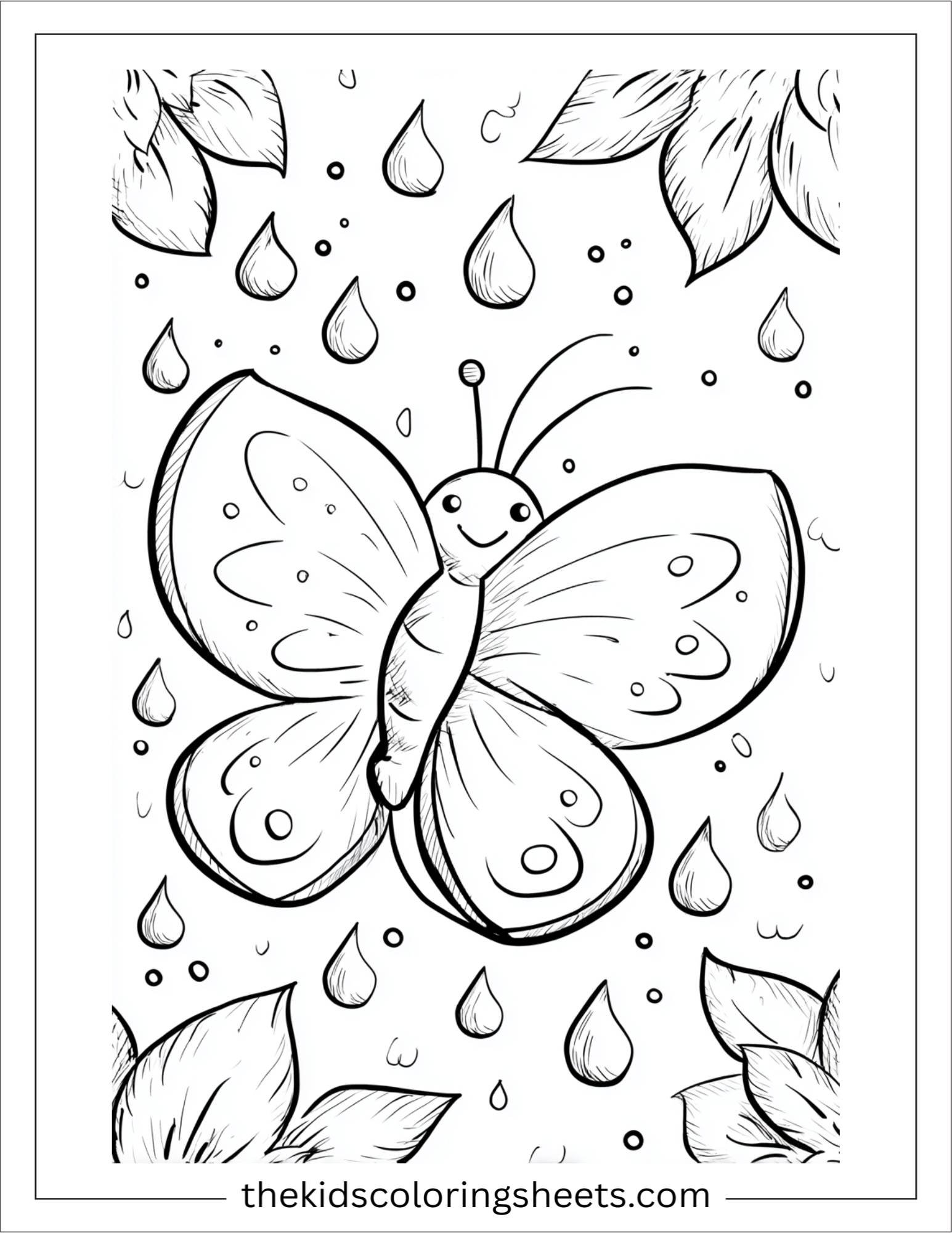 Butterfly catching raindrops