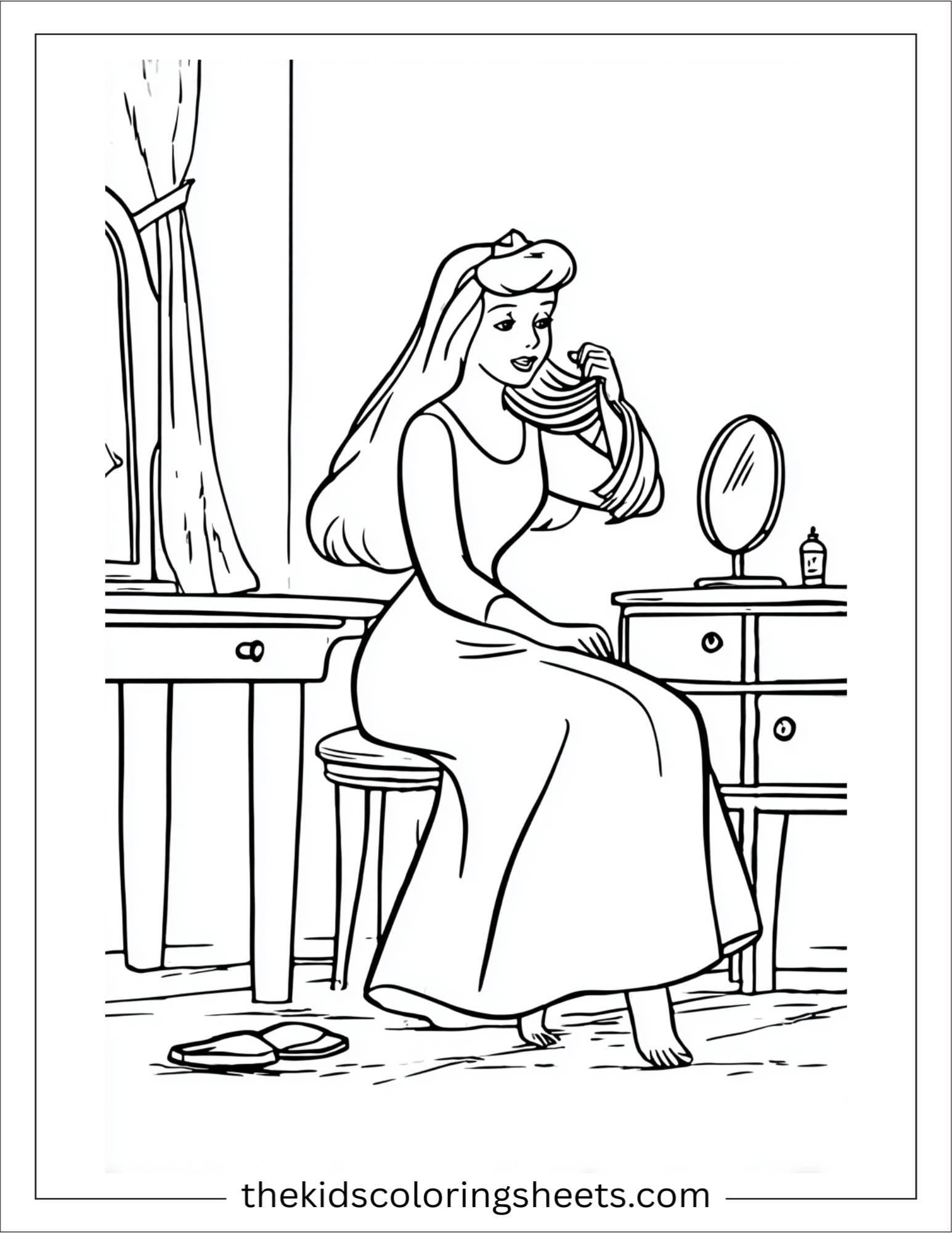 Cinderella brushing hair