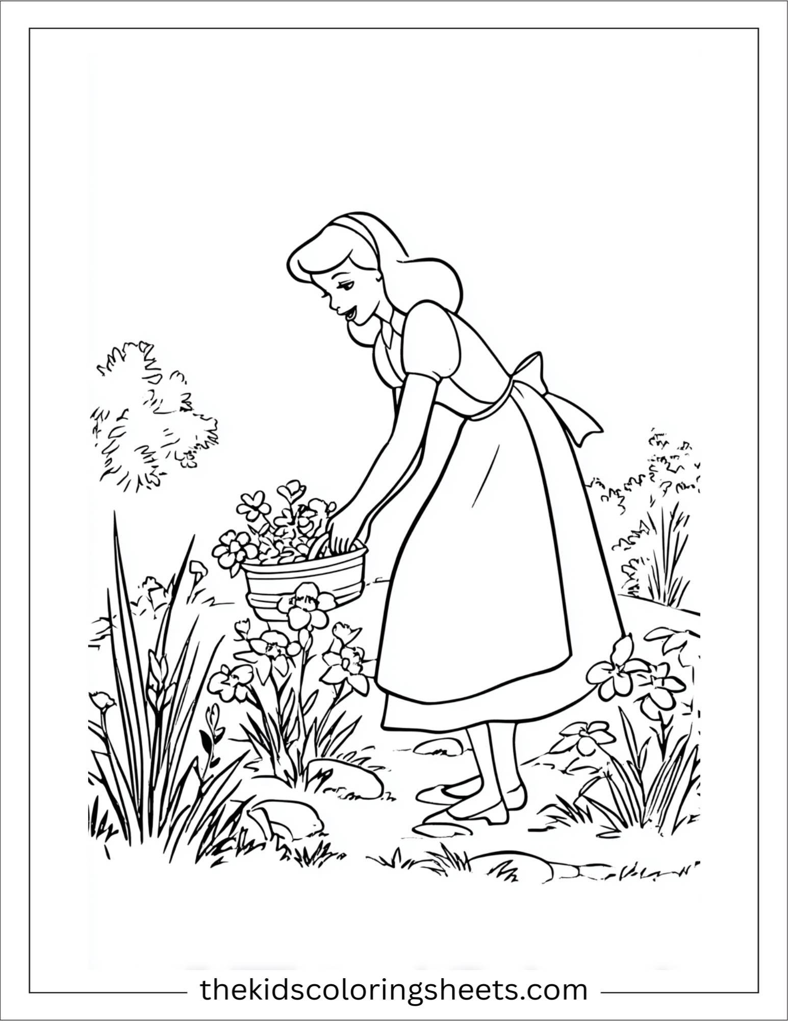 Cinderella gathering flowers