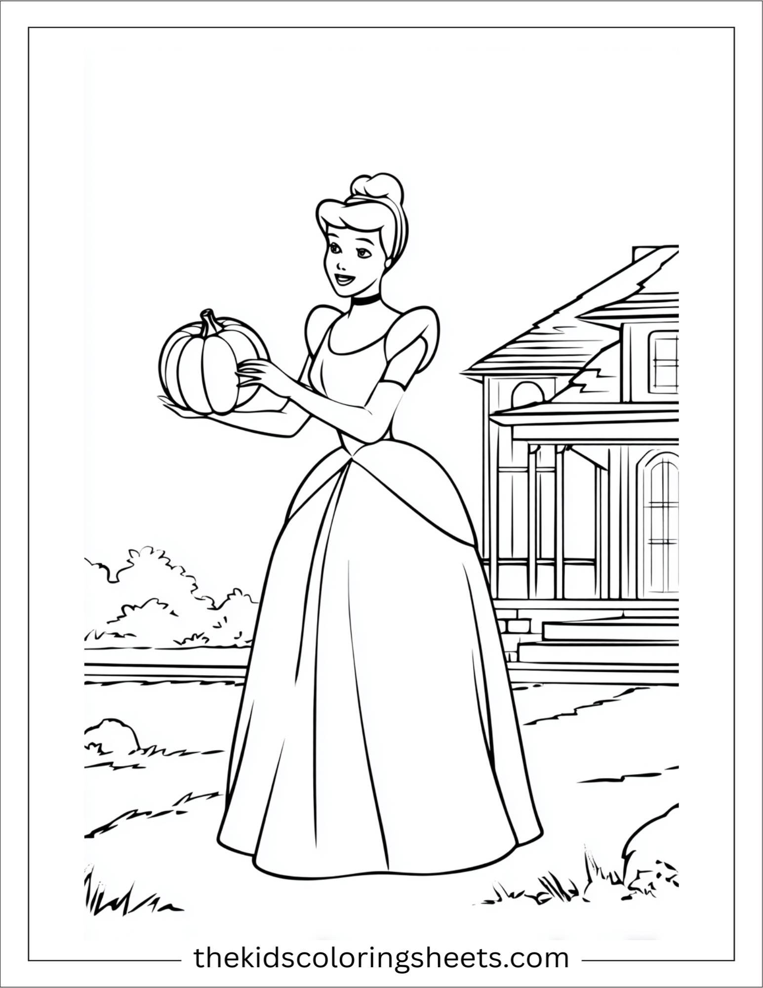 Cinderella holding a pumpkin