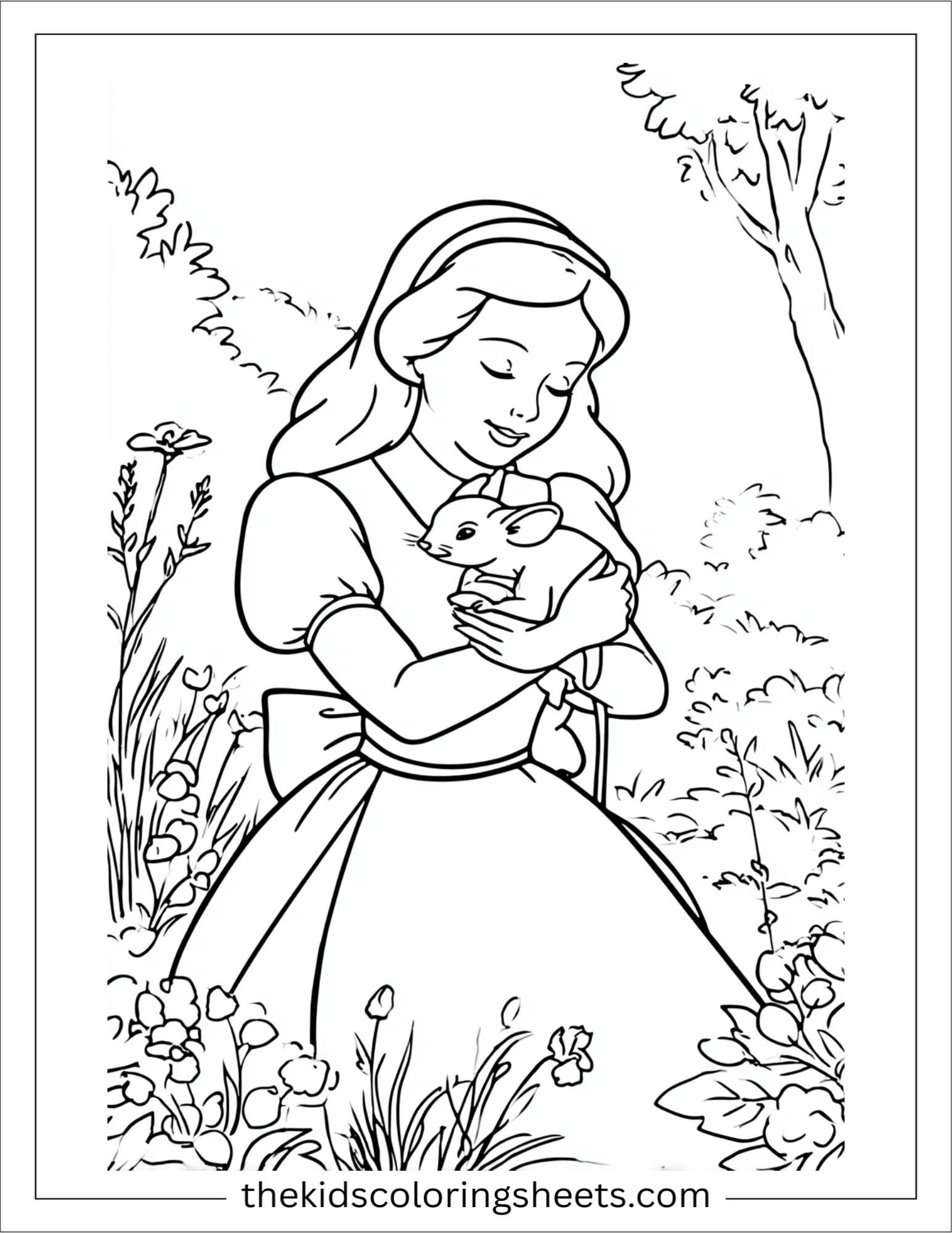 Cinderella hugging mouse friend