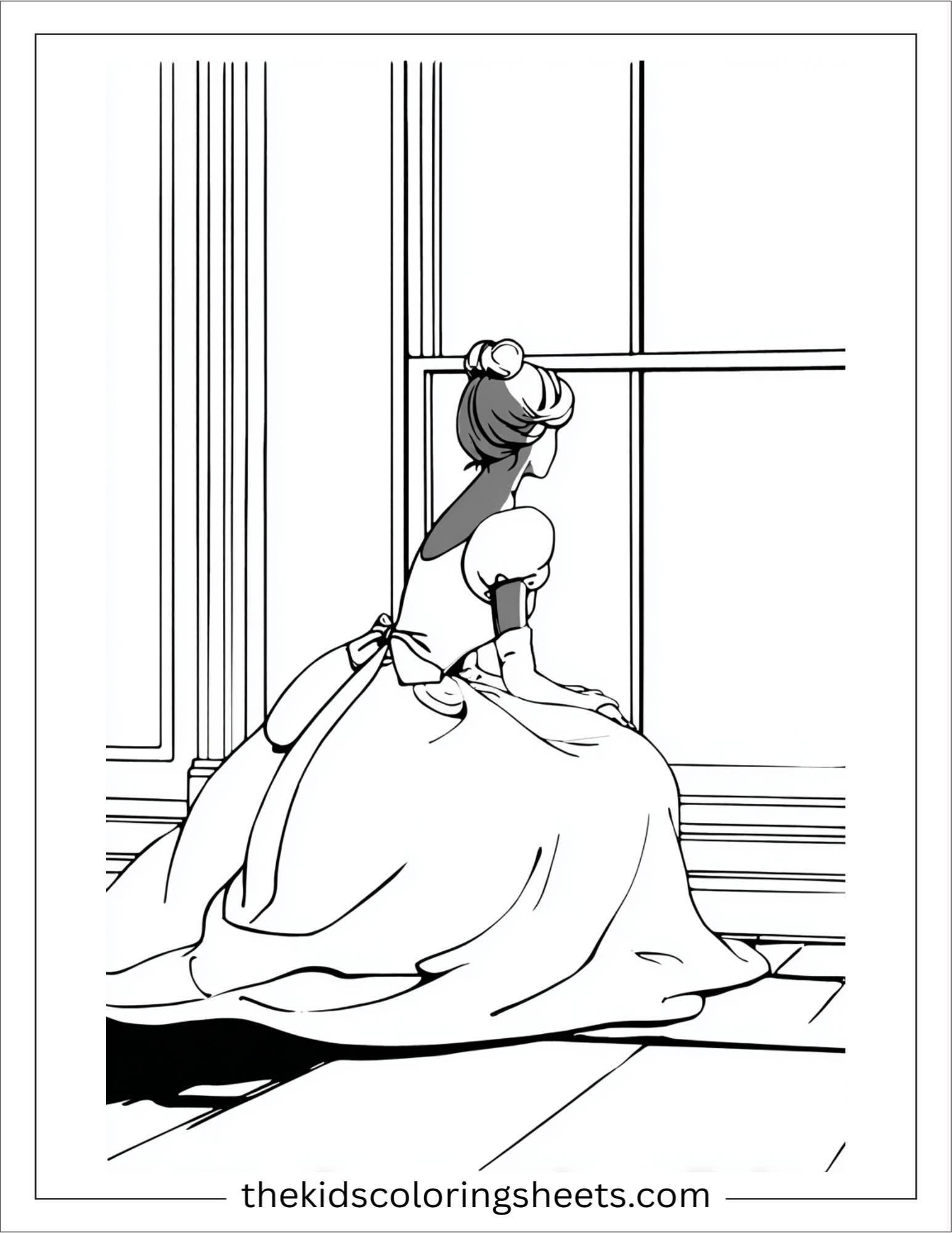 Cinderella looking out the window