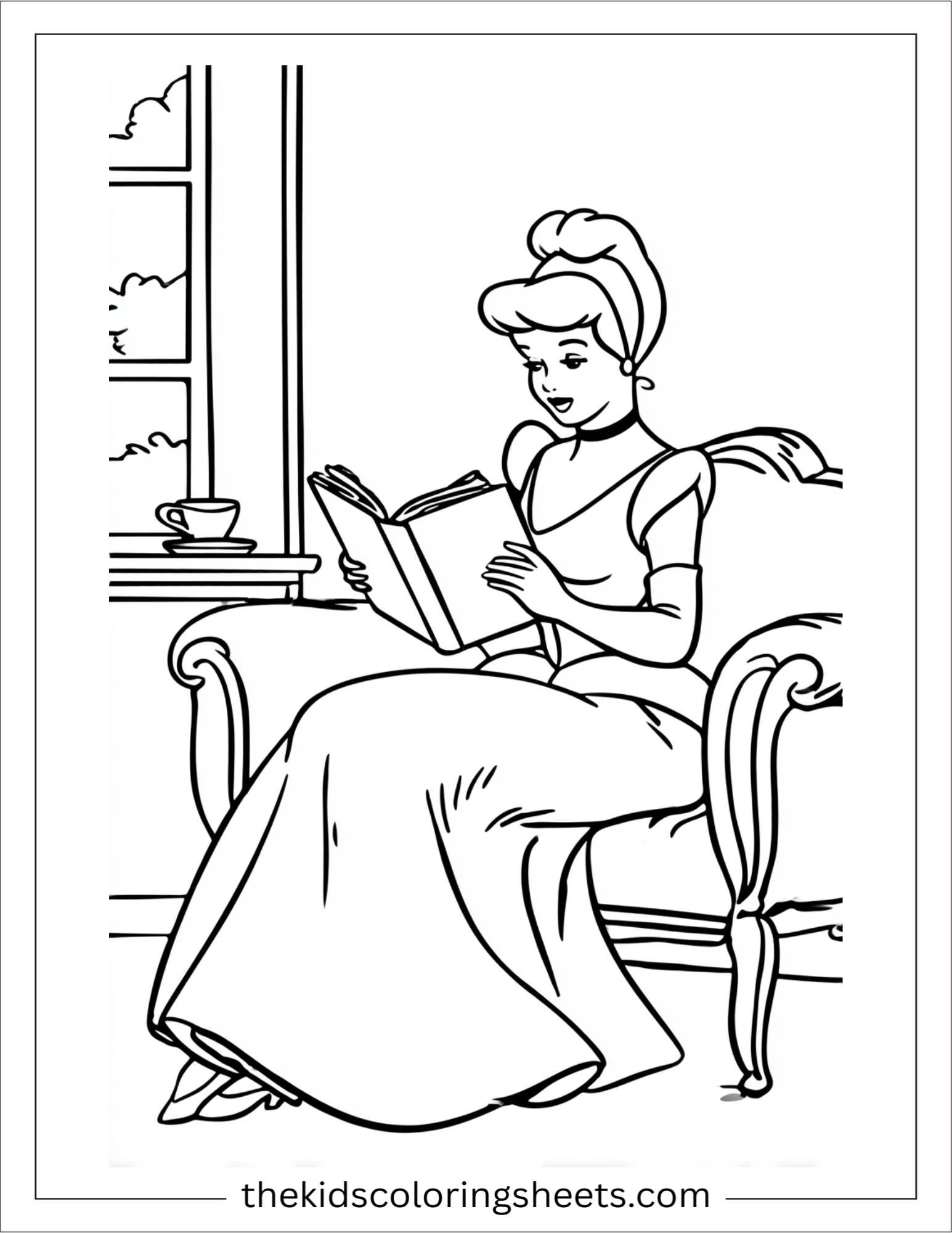 Cinderella reading a book