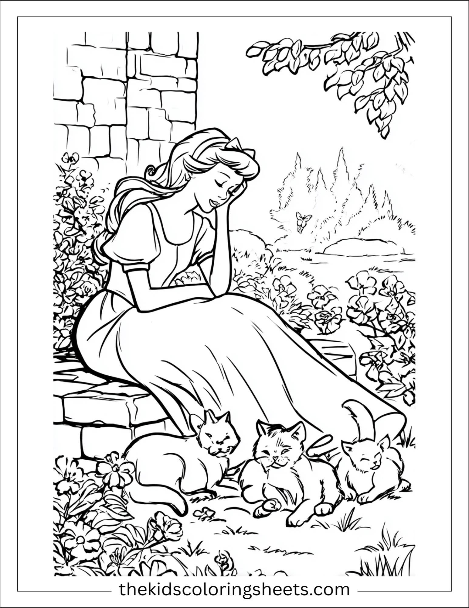 Cinderella resting with animals