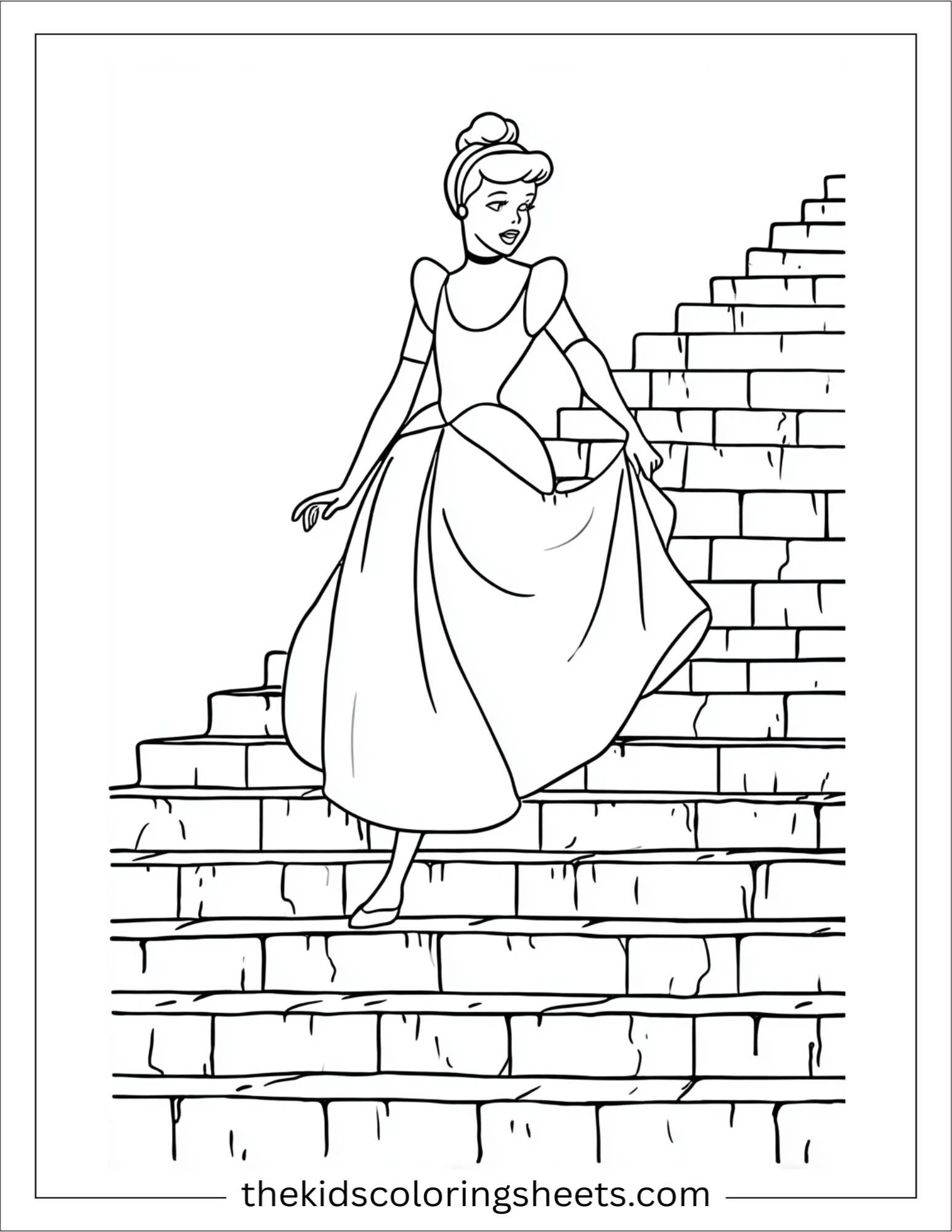 Cinderella running down the stairs