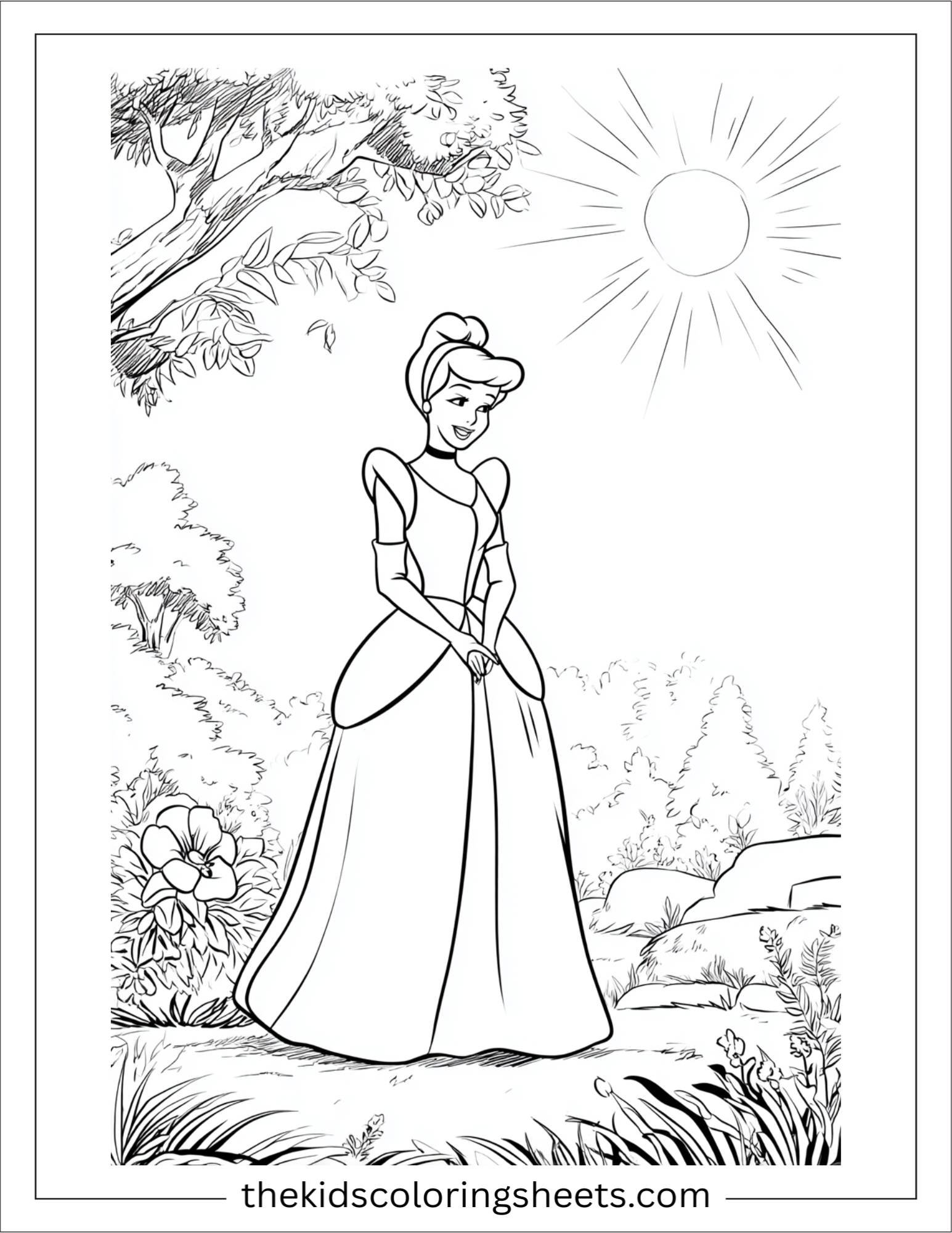 Cinderella smiling in sunlight