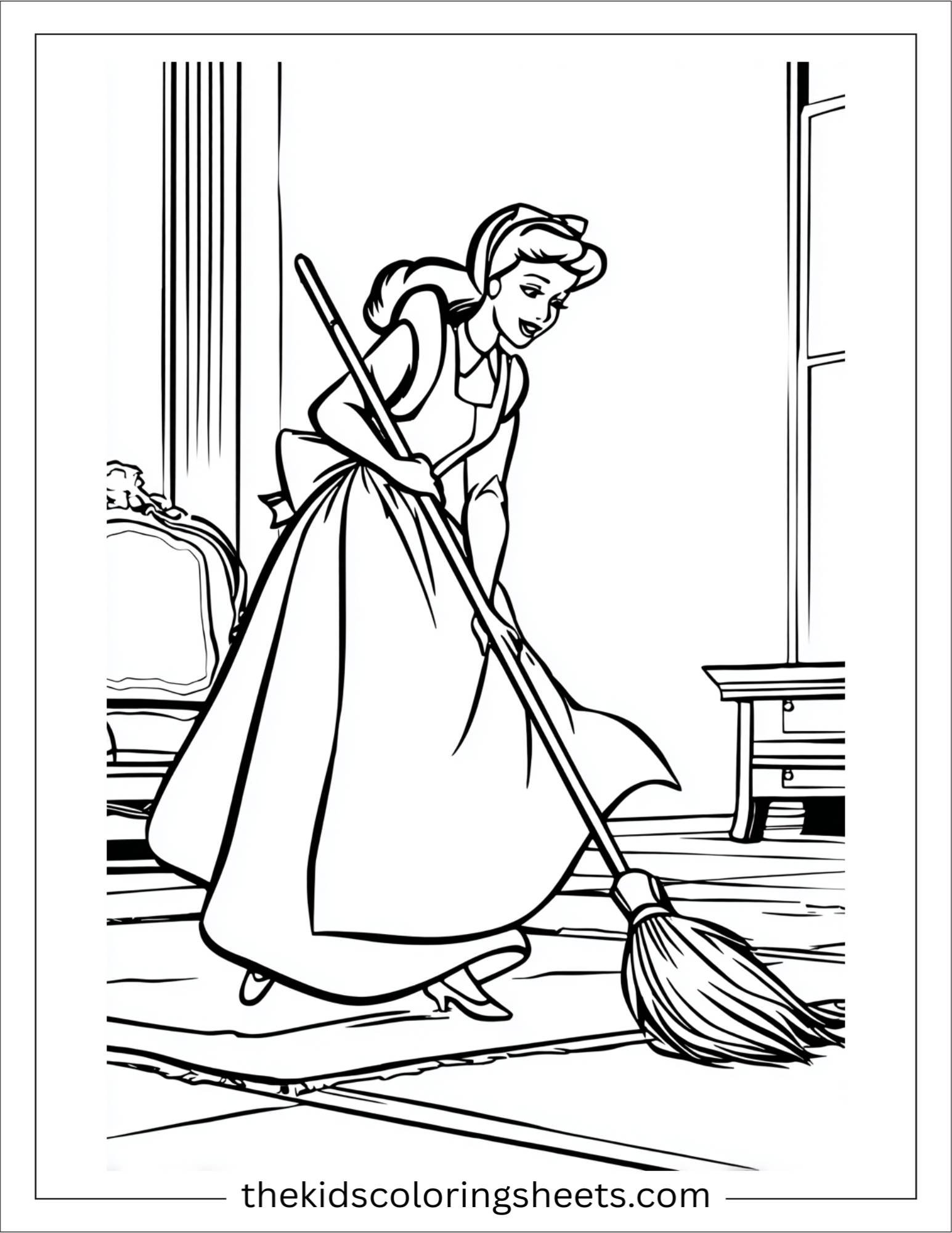 Cinderella sweeping the floor