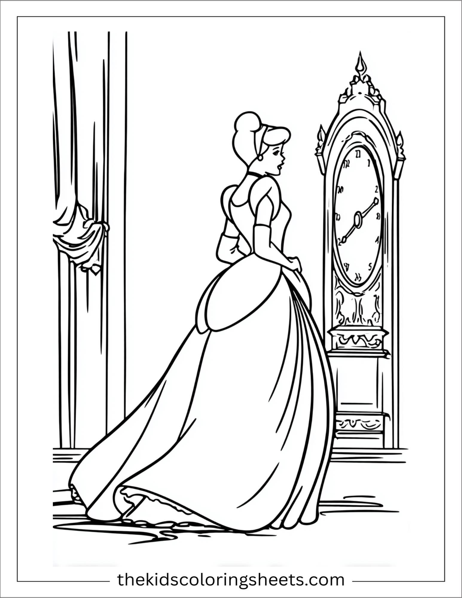Cinderella watching clock strike twelve