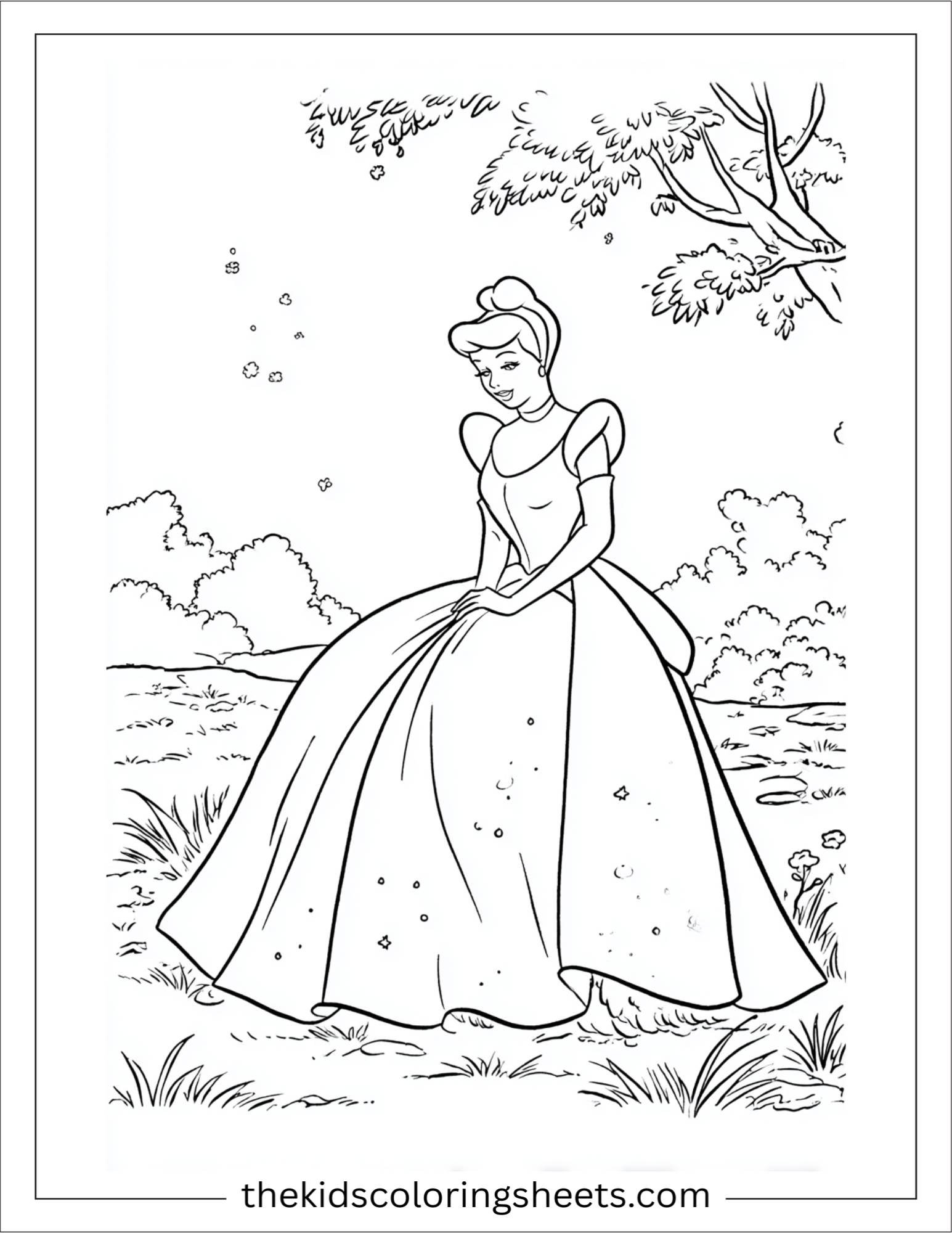 Cinderella wearing sparkling gown