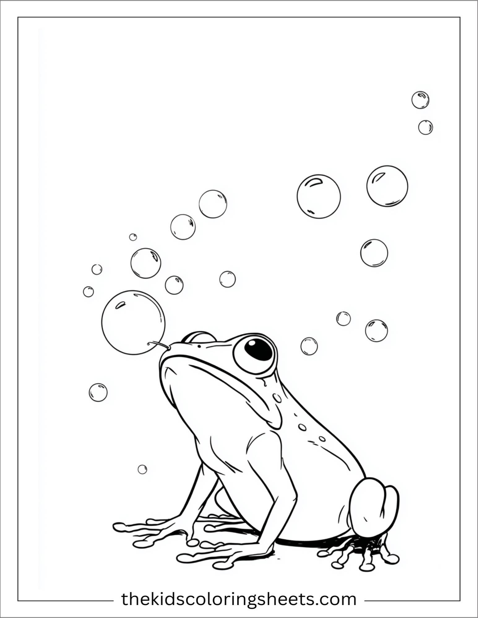 Frog blowing bubbles