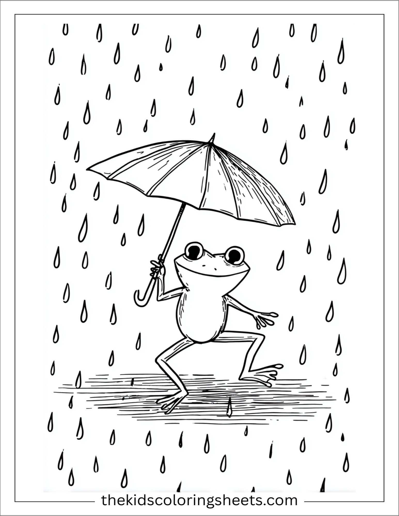 Frog dancing under rain