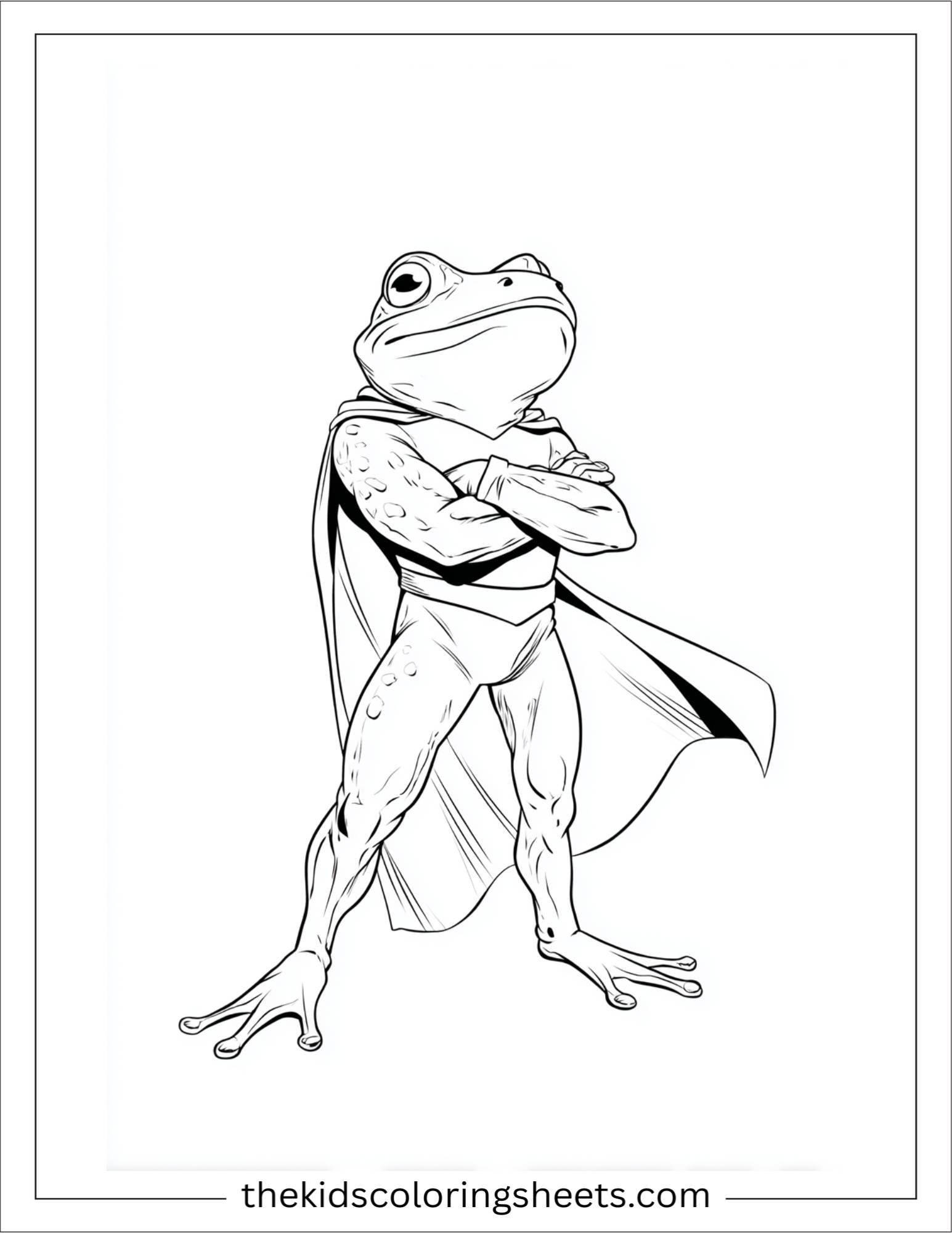 Frog dressing as superhero