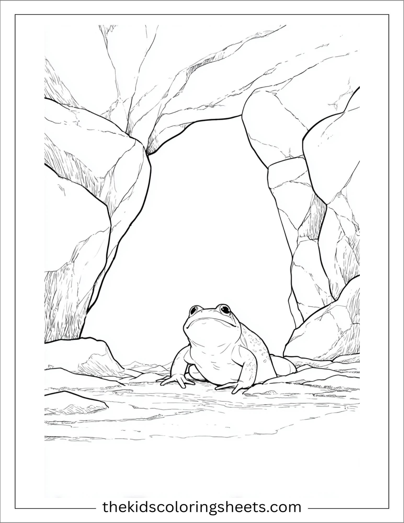 Frog exploring cave