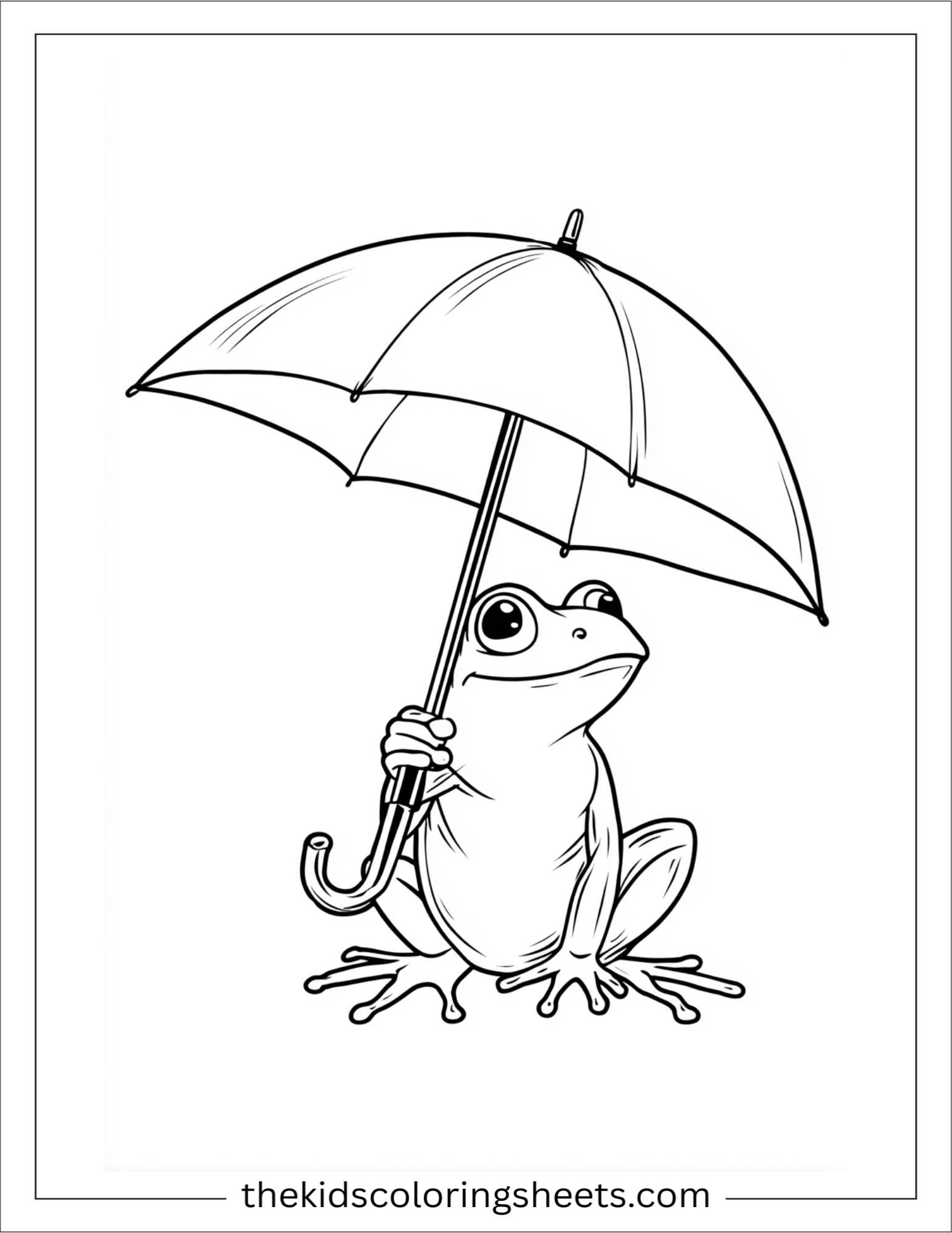 Frog holding an umbrella