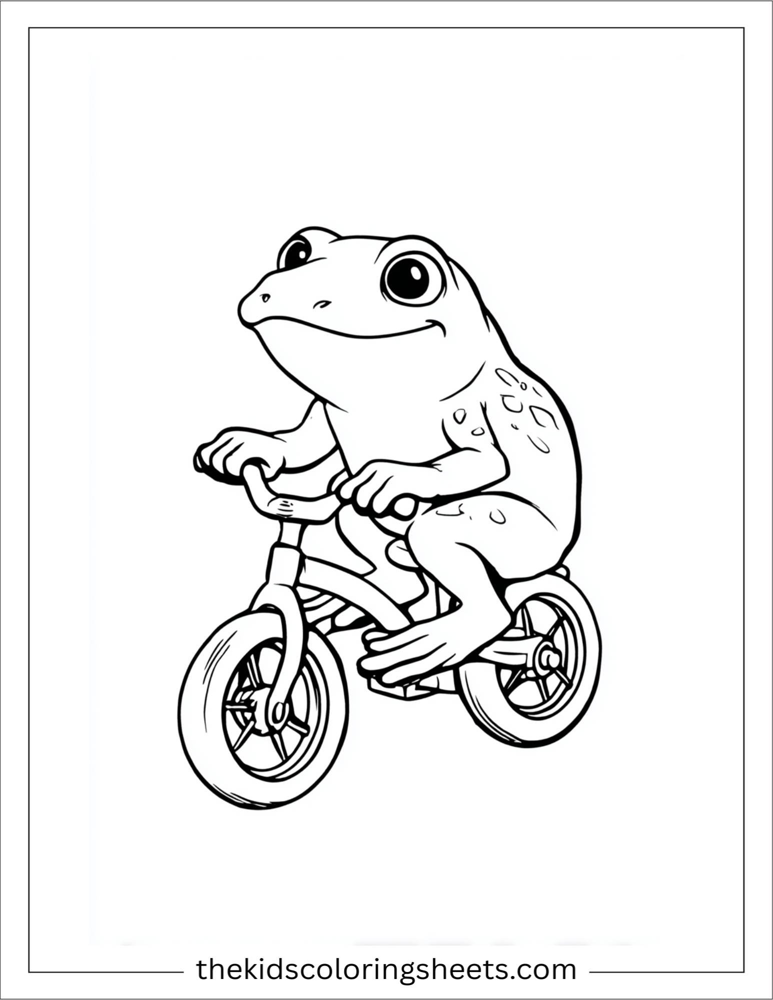 Frog riding a bike