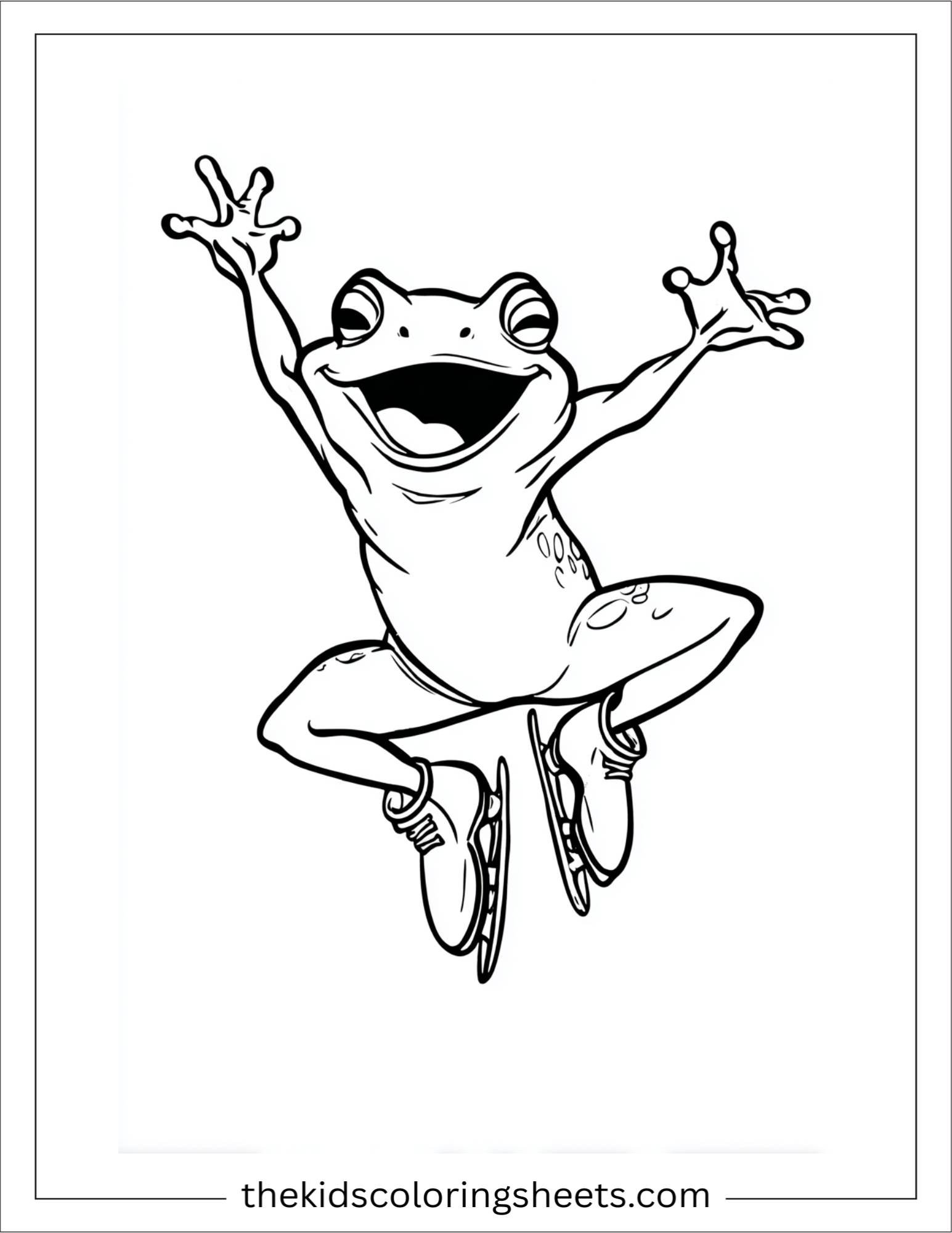 Frog skating happily