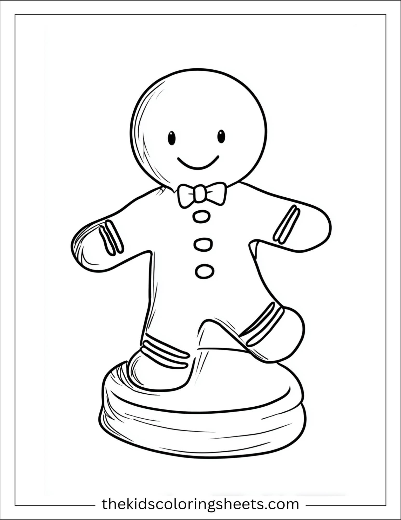 Gingerbread Man balancing on cookie