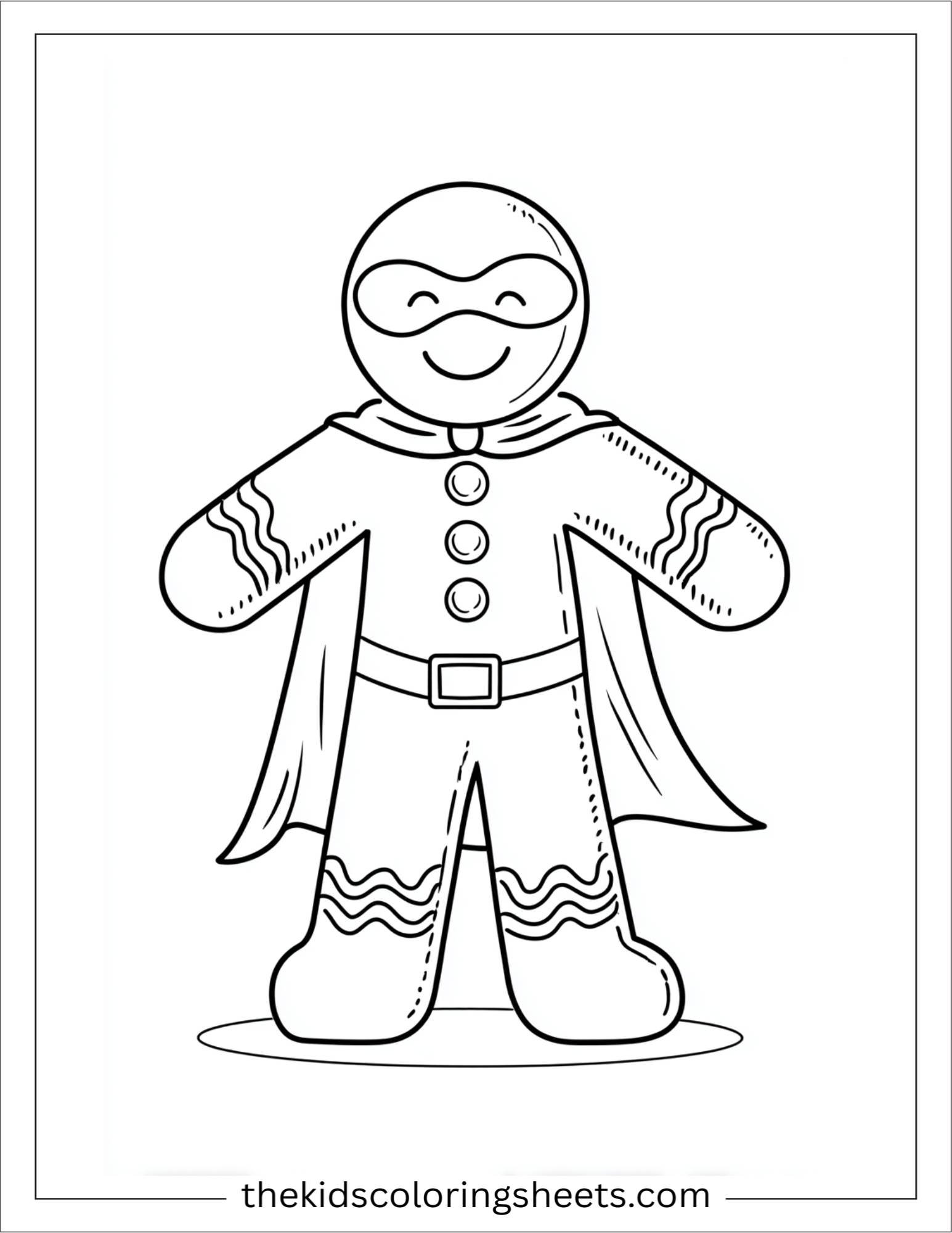 Gingerbread Man dressed as superhero