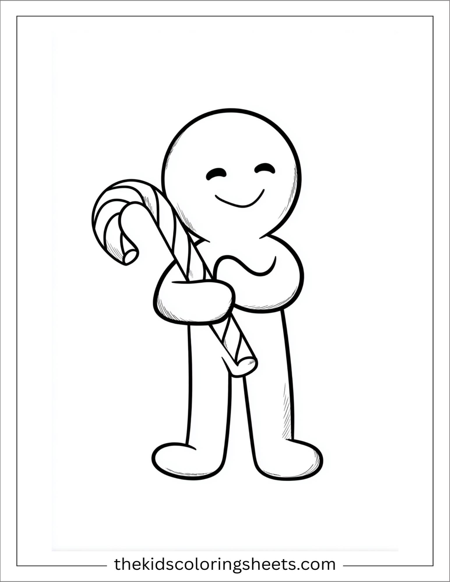 Gingerbread Man hugging candy cane