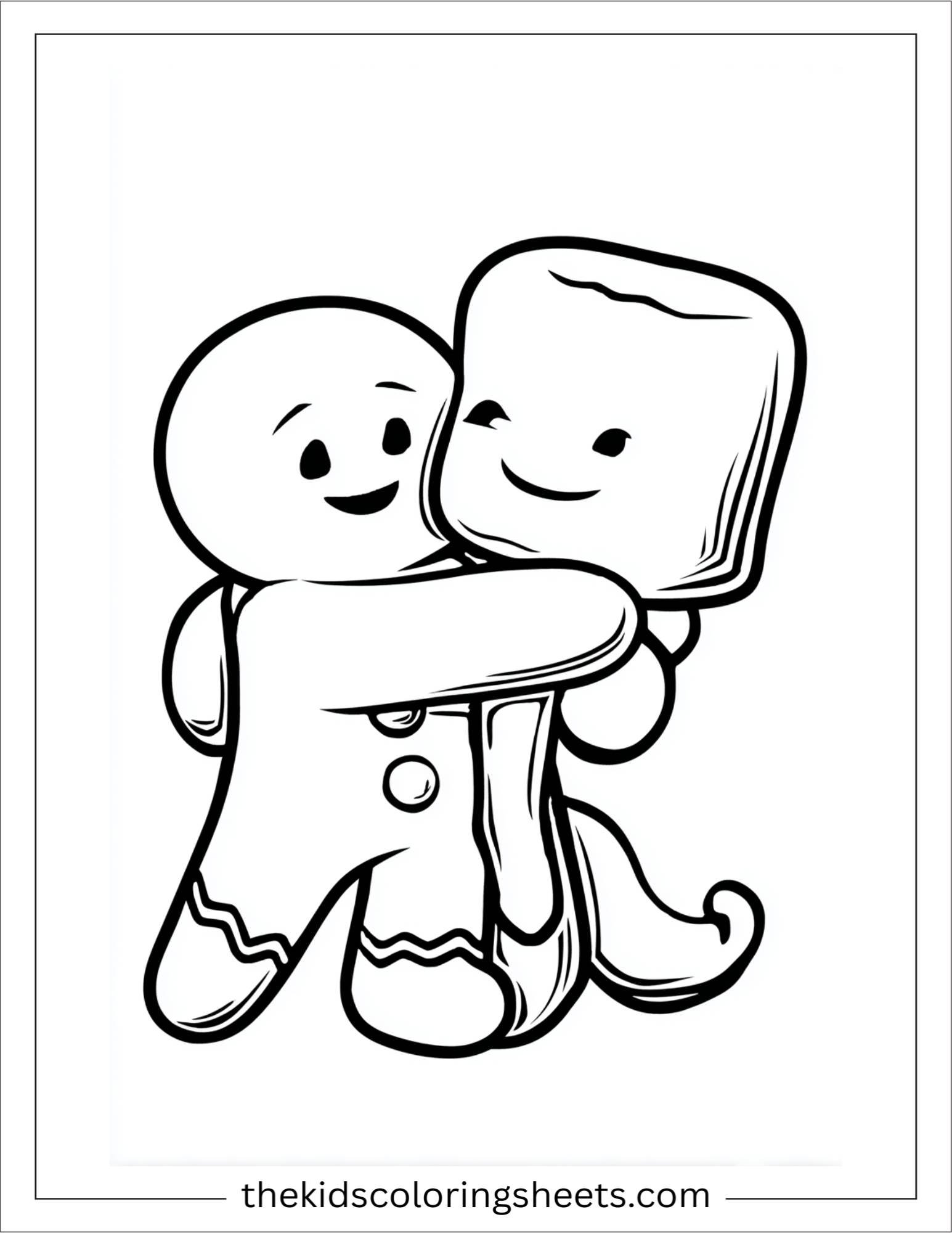 Gingerbread Man hugging marshmallow