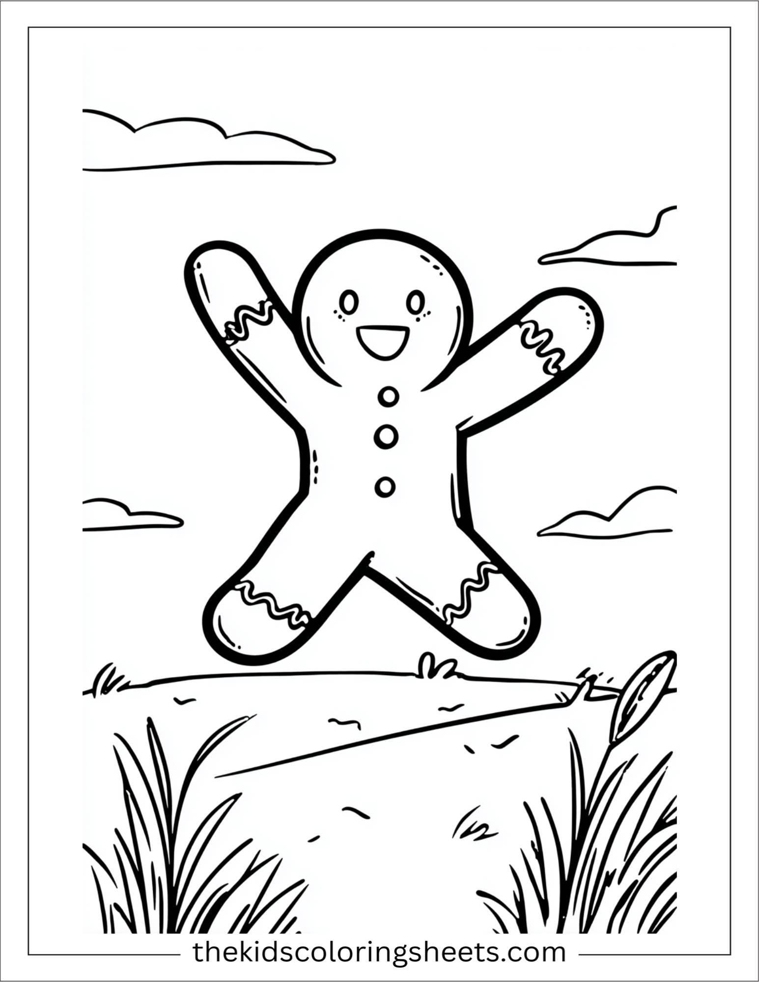 Gingerbread Man jumping in excitement
